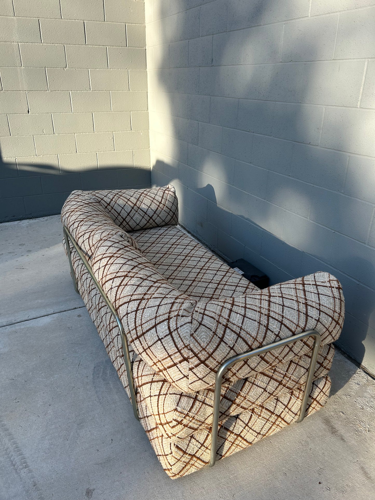 Rare Vintage De Sede Style Steel Framed Daybed Sofa Bed, Circa 1980s