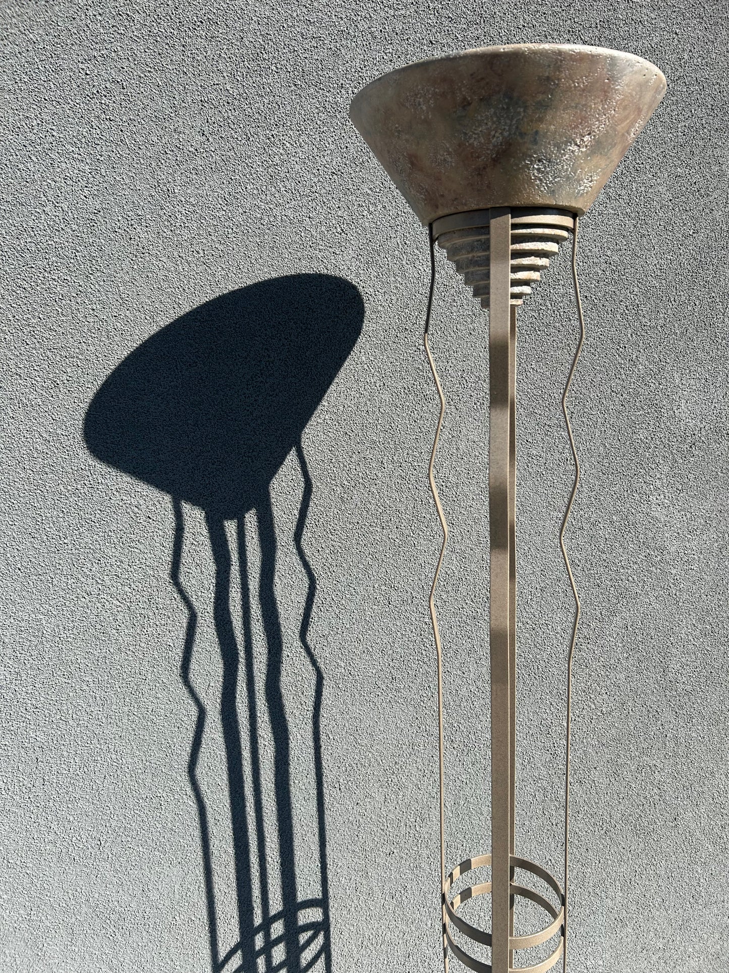 Postmodern Steel and Plaster Floor Lamp, Circa 1980s