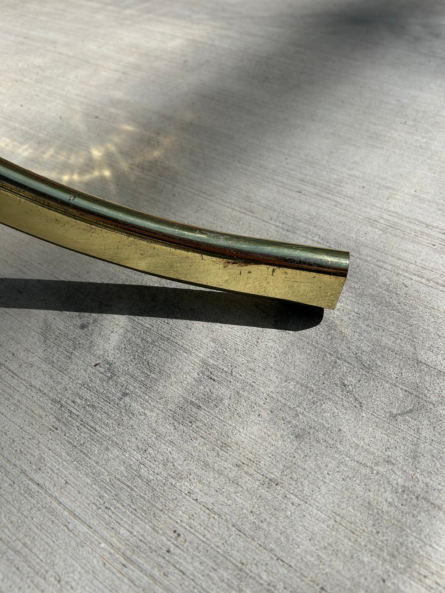 Brass and Glass Dining Table, Italy, Circa 1970s