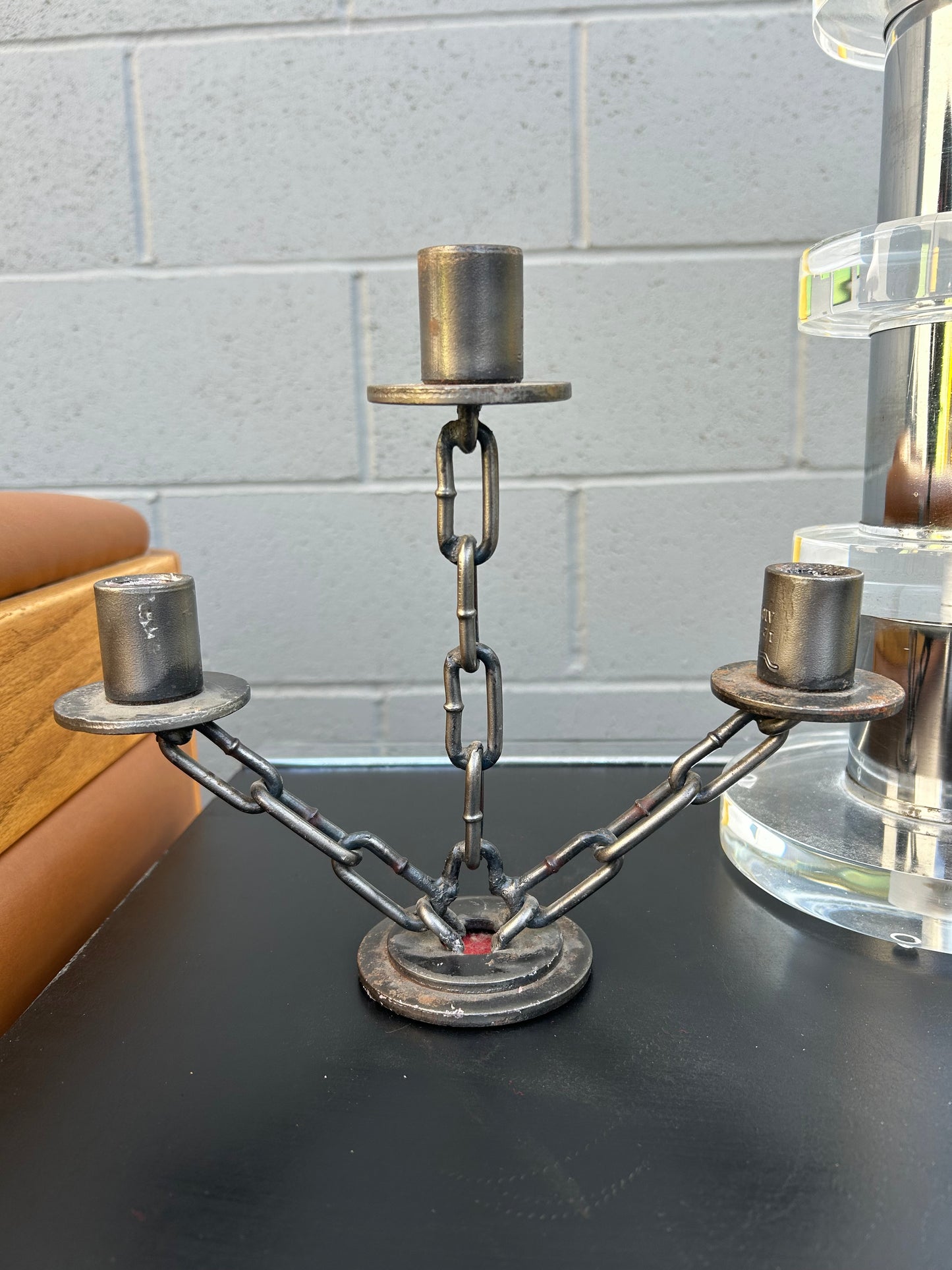 Brutalist Vintage 3 piece Tapered Candle Stick Holders