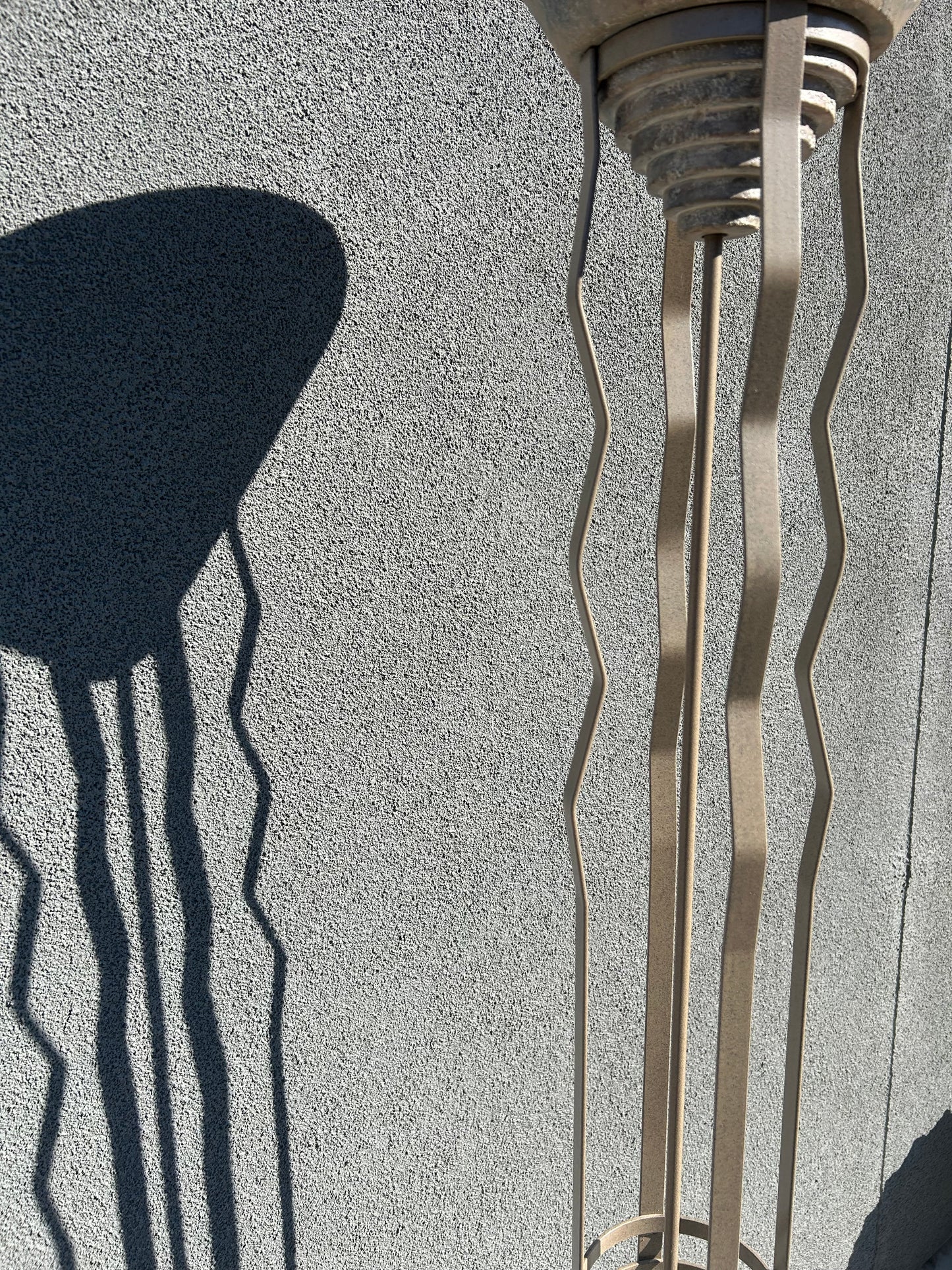 Postmodern Steel and Plaster Floor Lamp, Circa 1980s