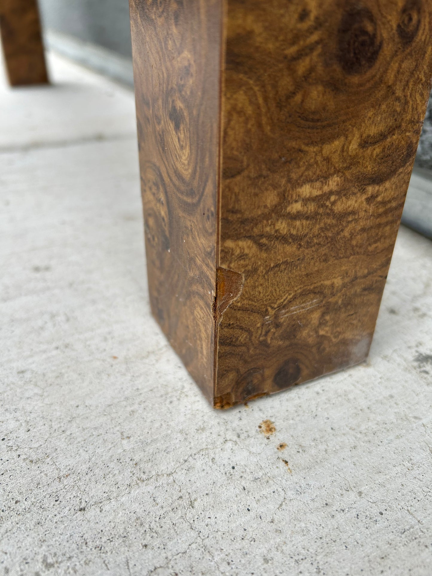 Small Vintage Burl Laminate Dining or Card Table, Circa 1980’s