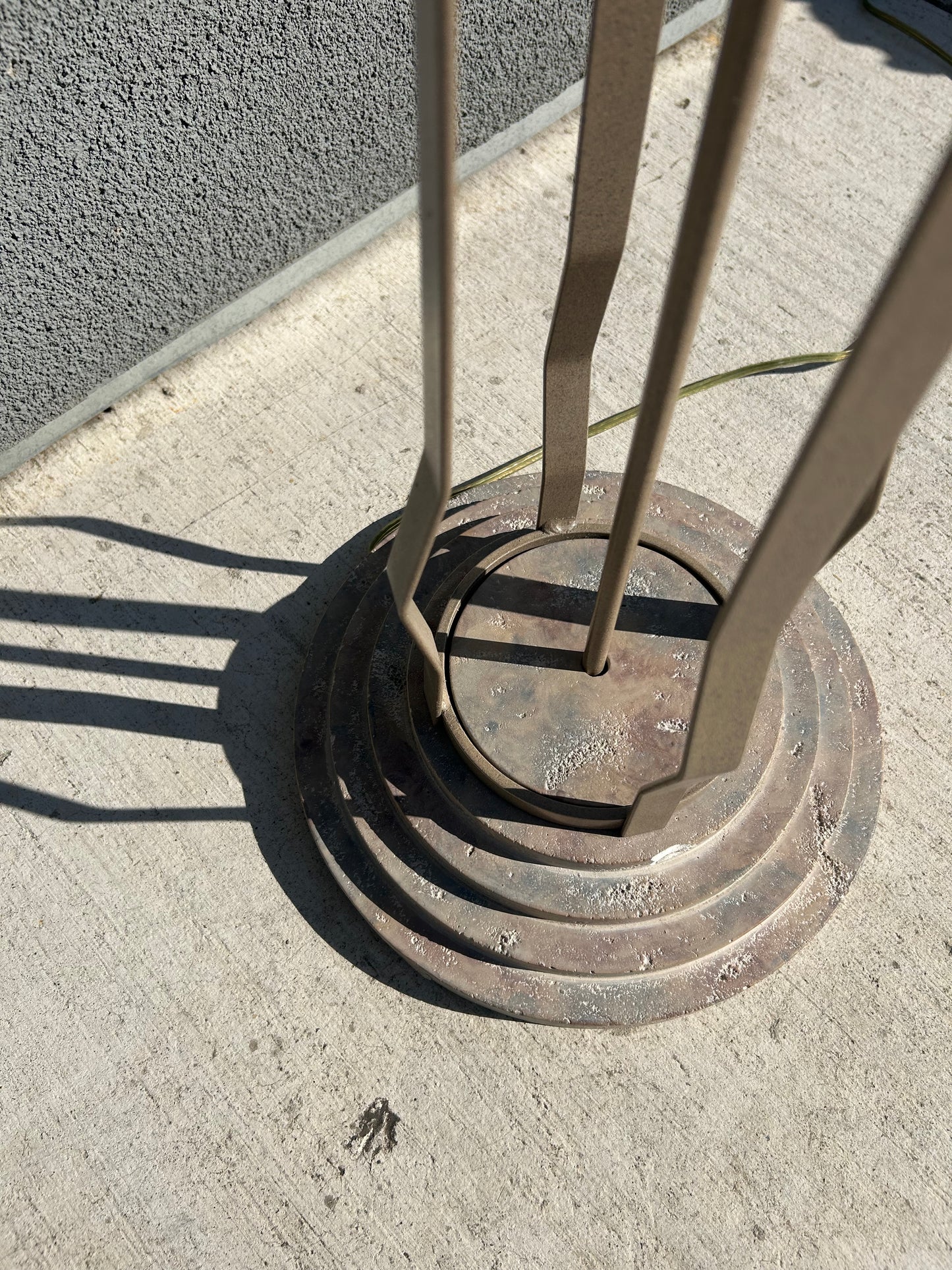 Postmodern Steel and Plaster Floor Lamp, Circa 1980s