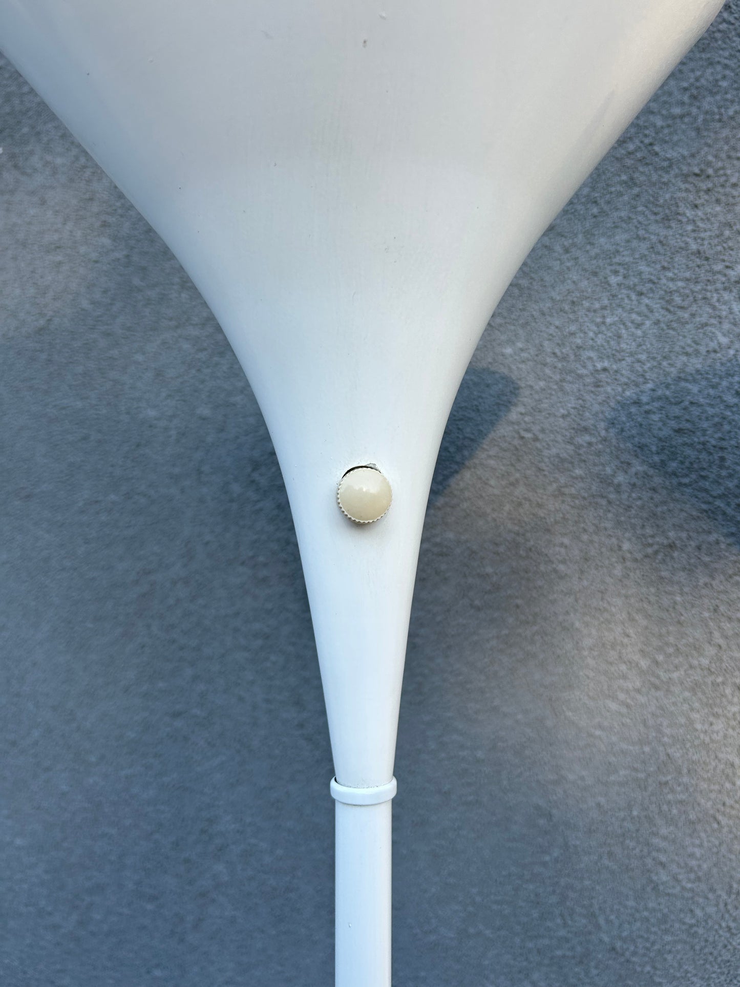 White Conical Torchiere Floor Lamps with Dimmer, Circa 1970’s