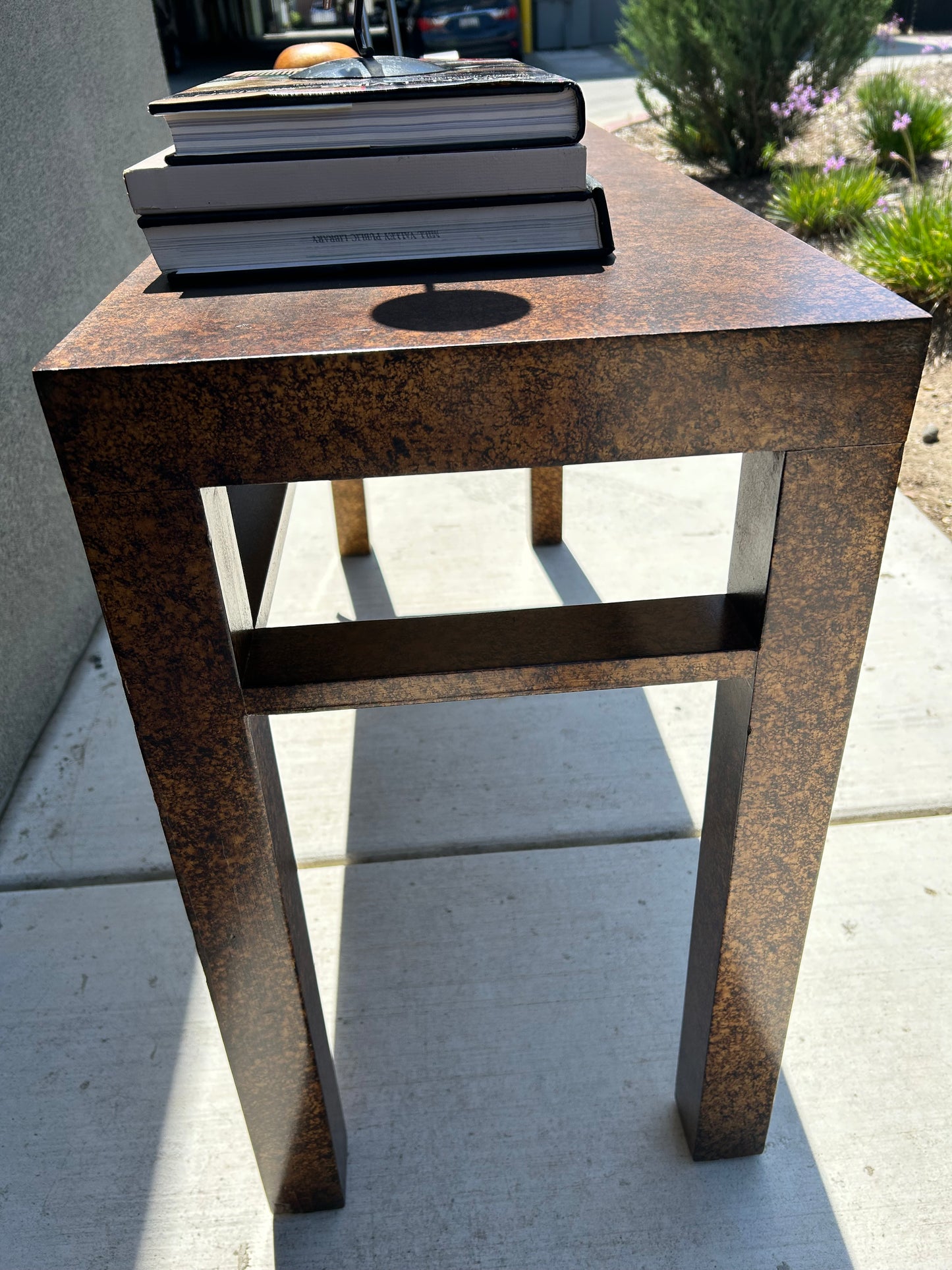 Henredon Mid Century Faux Tortoise Console Table