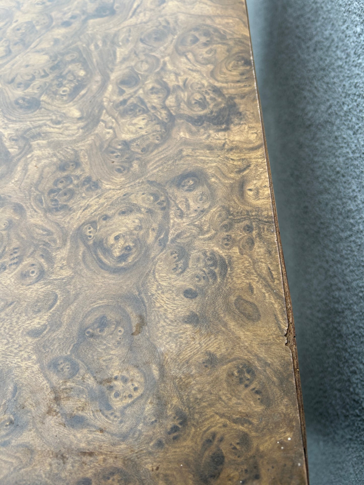 Small Vintage Burl Laminate Dining or Card Table, Circa 1980’s