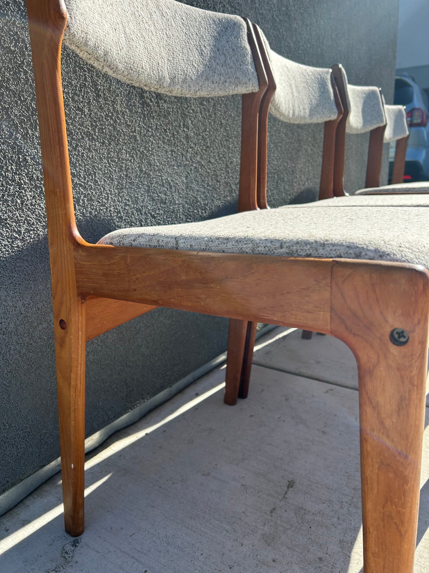 Set of 4 Danish Teak Upholstered Dining Chairs