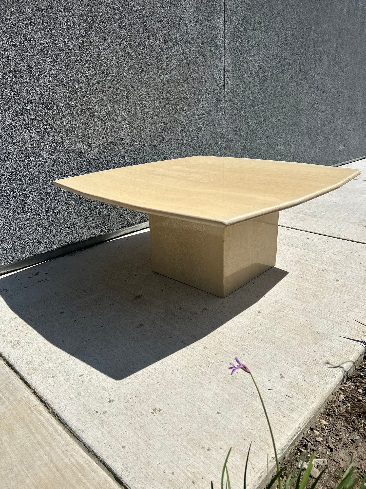 Post Modern Italian Polished Travertine Coffee Table, Circa 1960s
