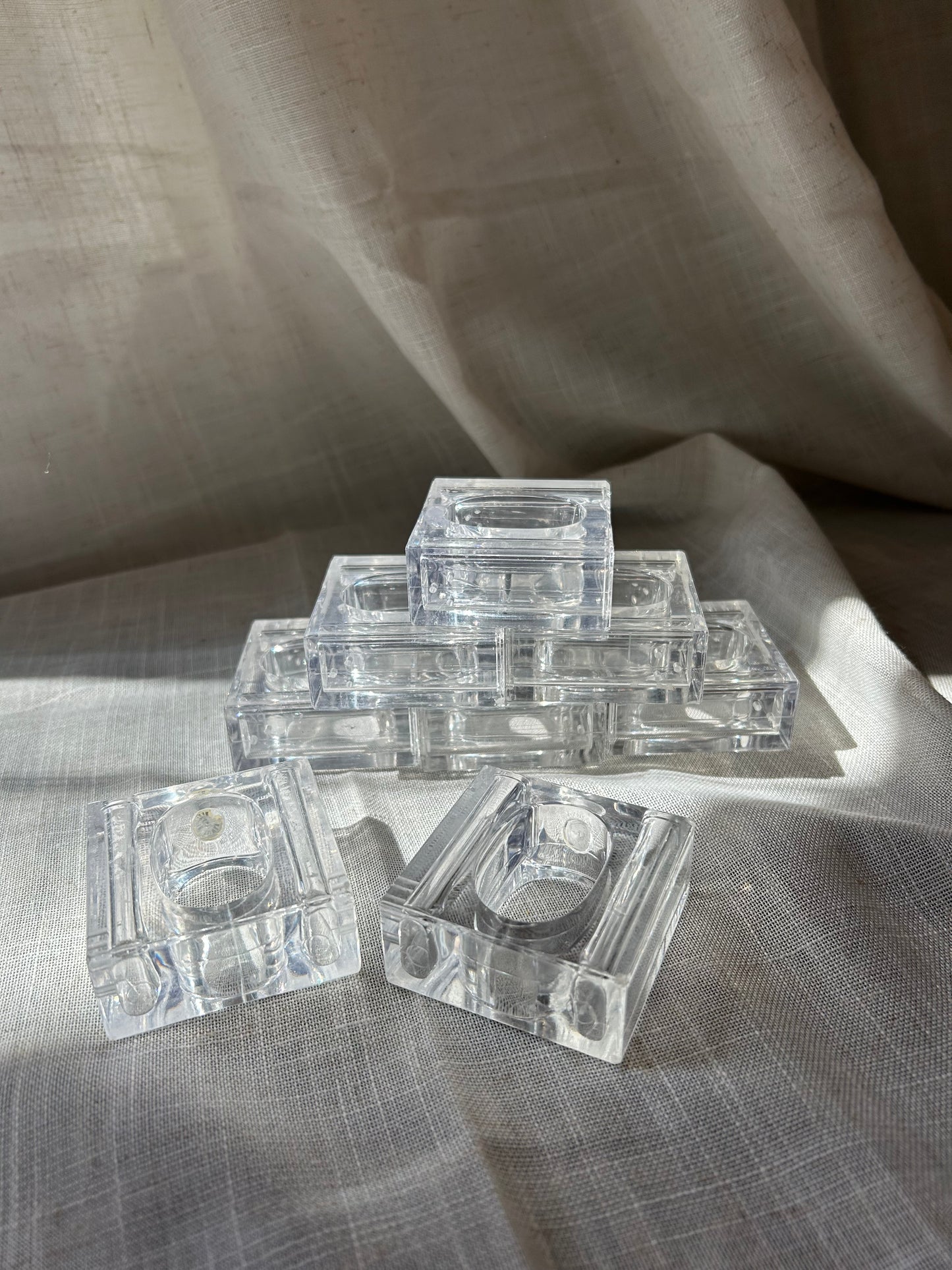 Set of 8 Vintage Lucite Napkin Holders