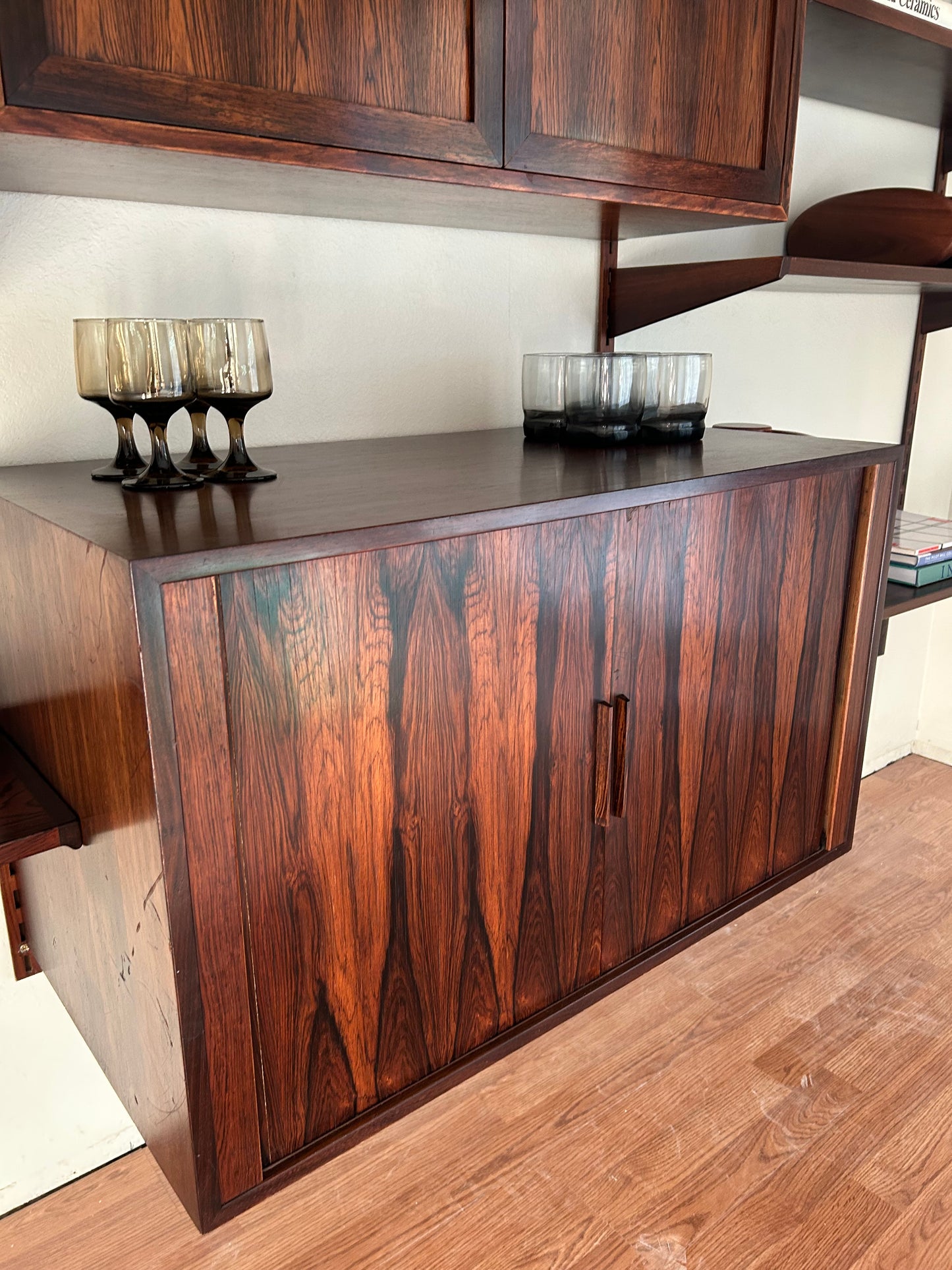 Rosewood 3 Bay Modular Wall Unit By Kai Kristiansen For Fm Møbler, Circa 1960s
