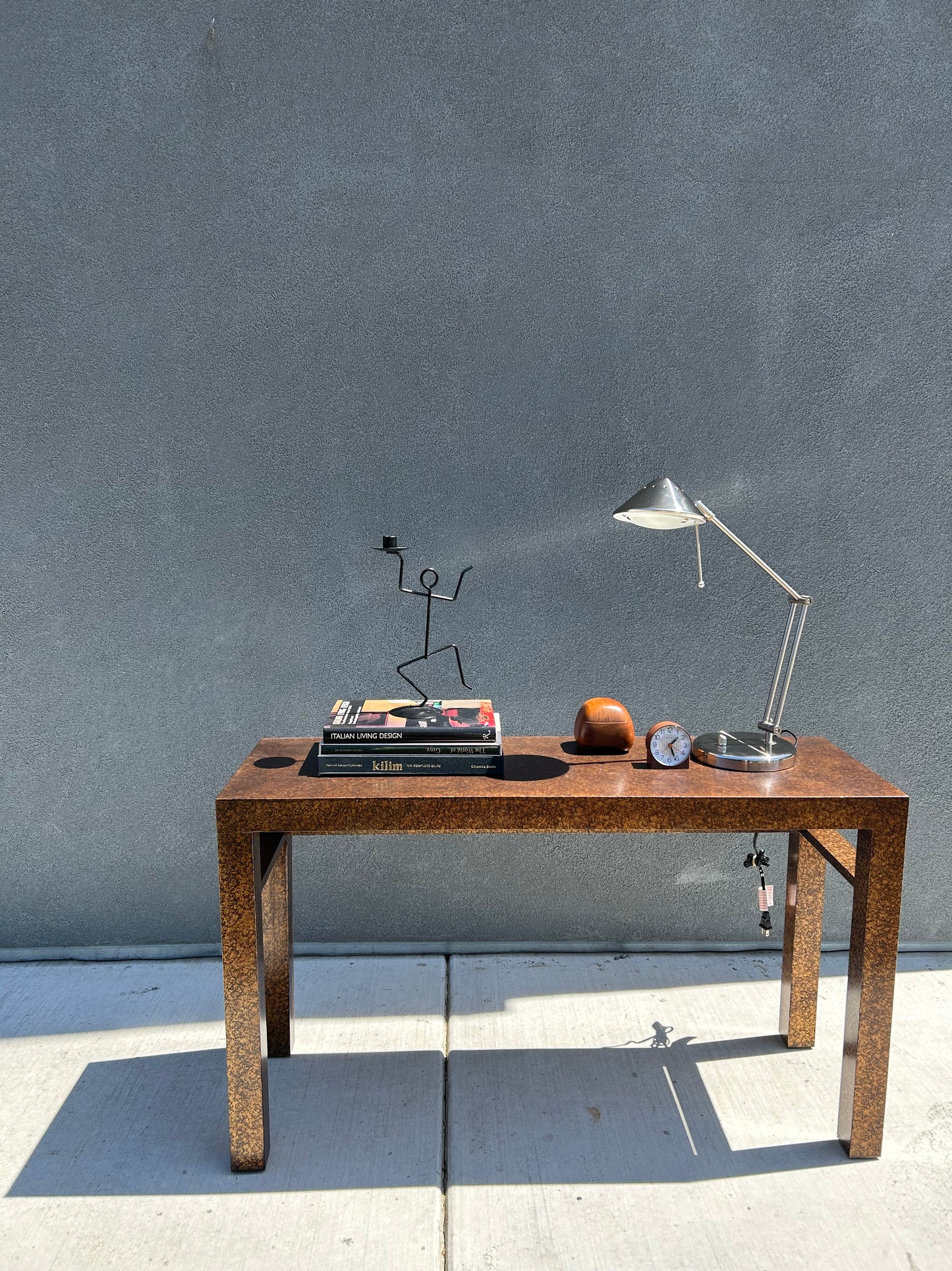Henredon Mid Century Faux Tortoise Console Table