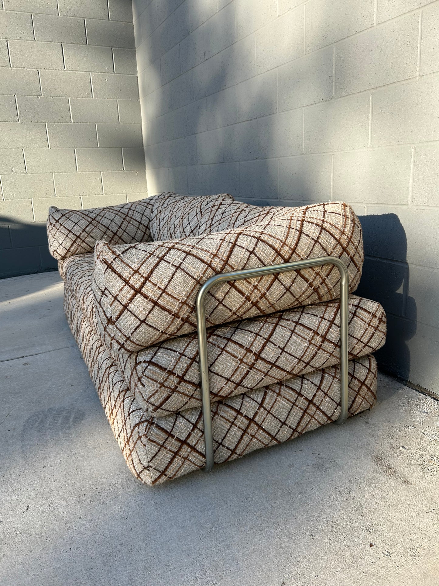 Rare Vintage De Sede Style Steel Framed Daybed Sofa Bed, Circa 1980s