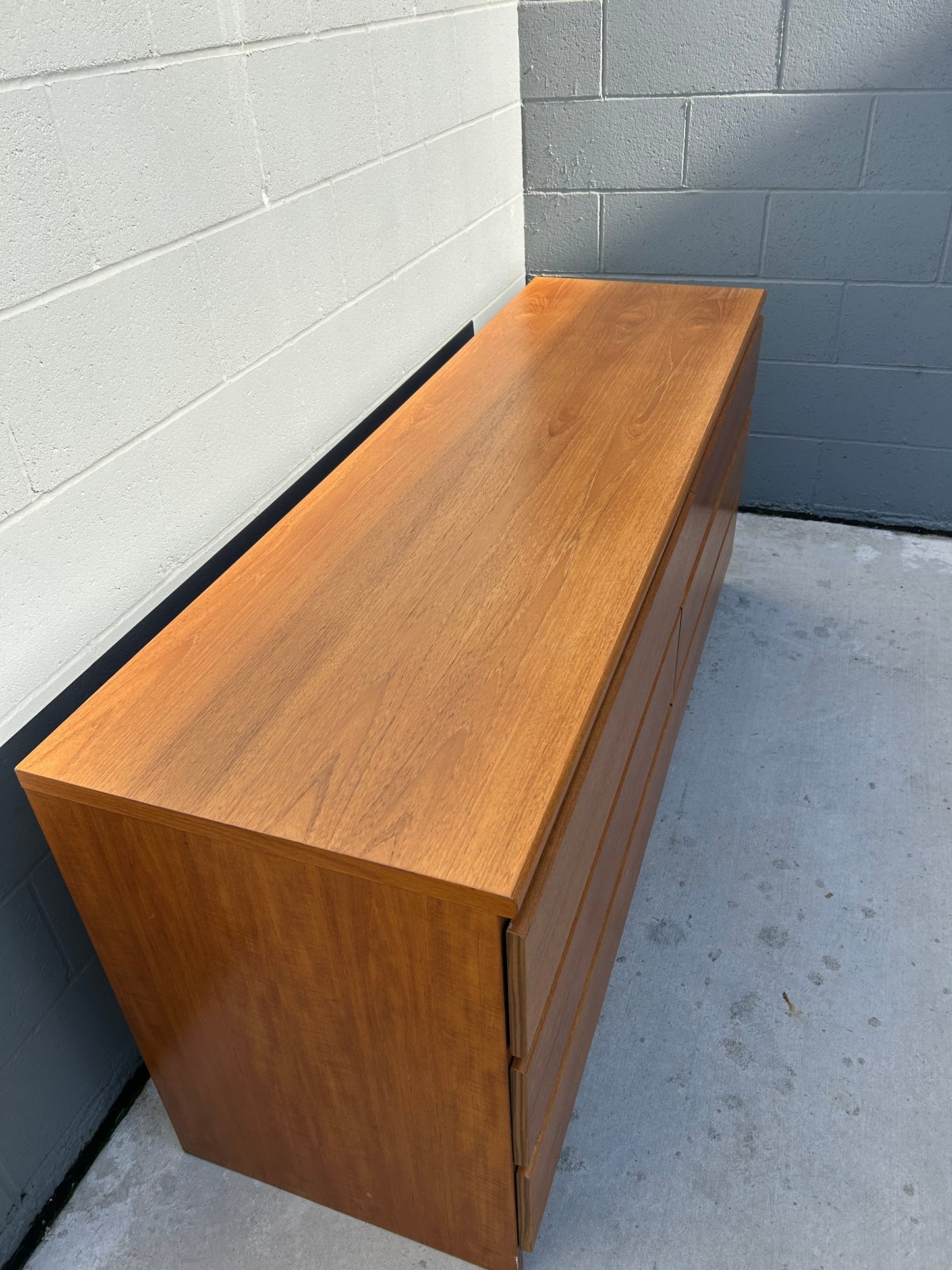 Danish Modern Teak 6 Drawer Dresser, Circa 1990s