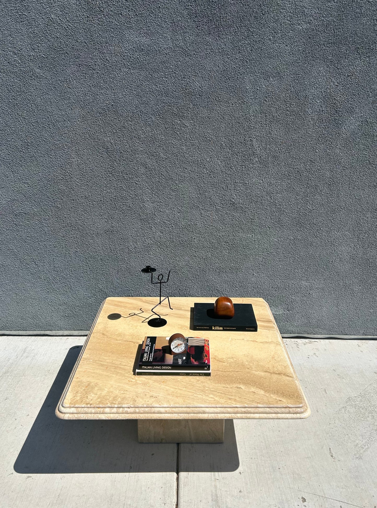 Post Modern Italian Marble Pedestal Coffee Table
