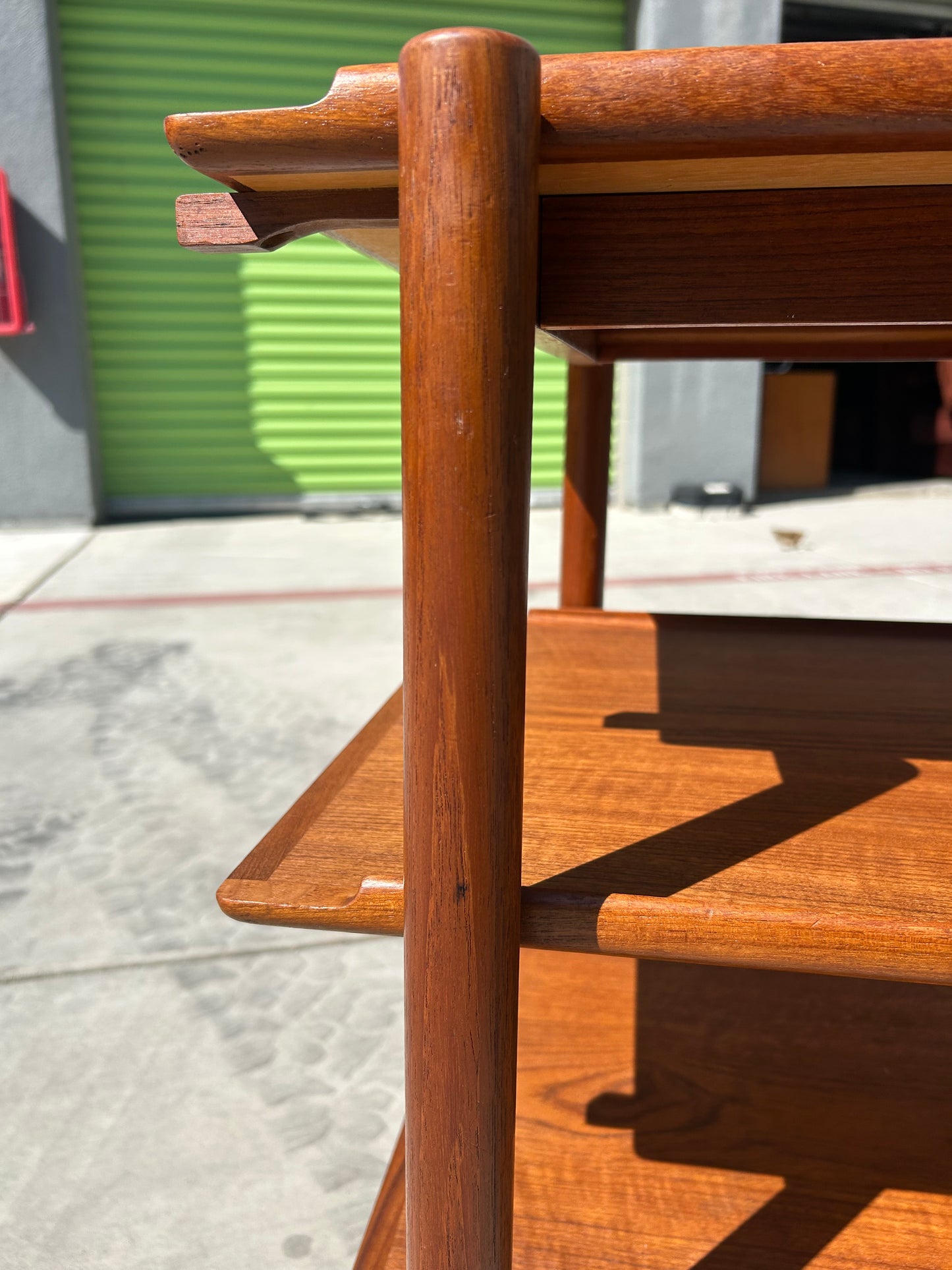 Mid Century Danish Modern Rolling Tri-Level Barcart by Poul Hundevad & Co. of Denmark, Circa 1960s
