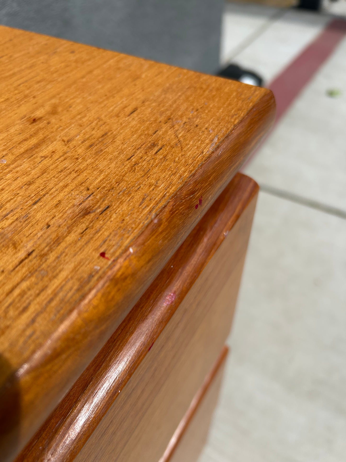 Set of 2 Danish Modern Teak 3 Drawer Dressers and Bookshelf Hutch, Circa 1990s