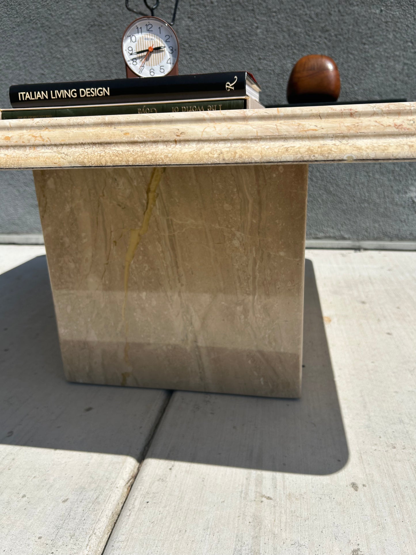 Post Modern Italian Marble Pedestal Coffee Table