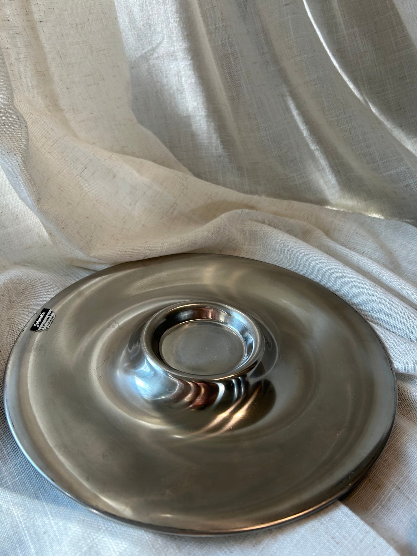 Selandia Stainless Steel/Rosewood Set - Platter, Butter Dish, Salt and Pepper Shakers