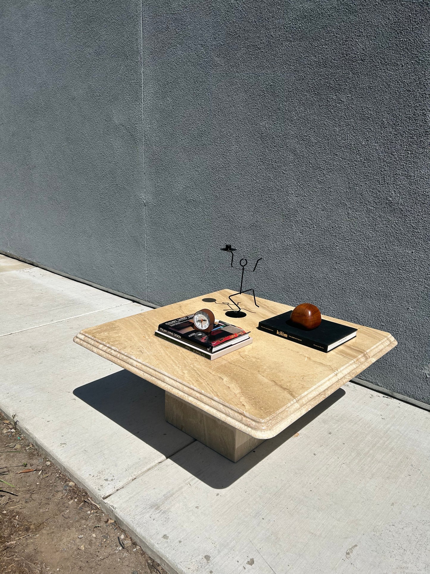 Post Modern Italian Marble Pedestal Coffee Table