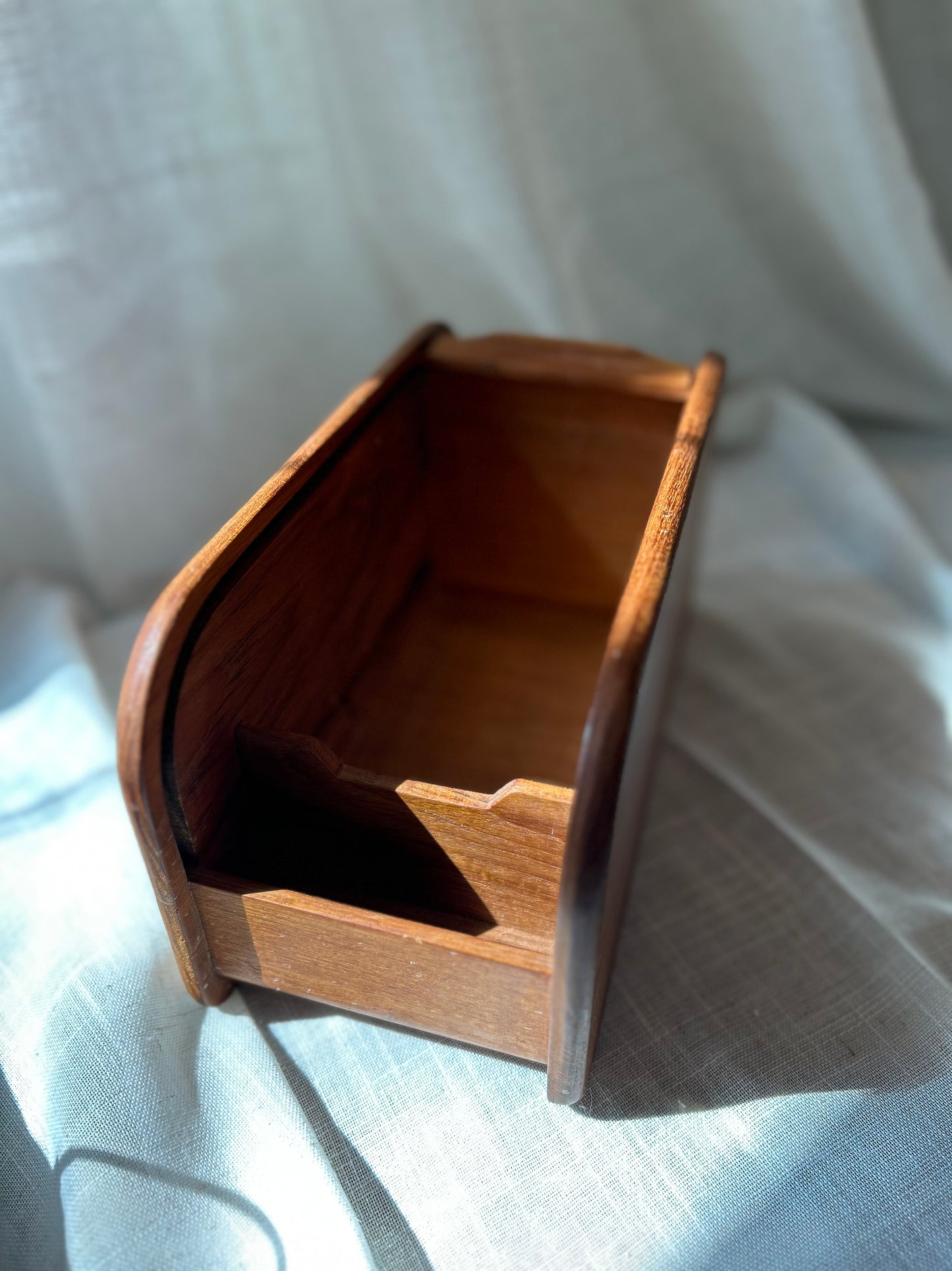 Vintage Kalmar designs Teak Tambour Top Storage Box