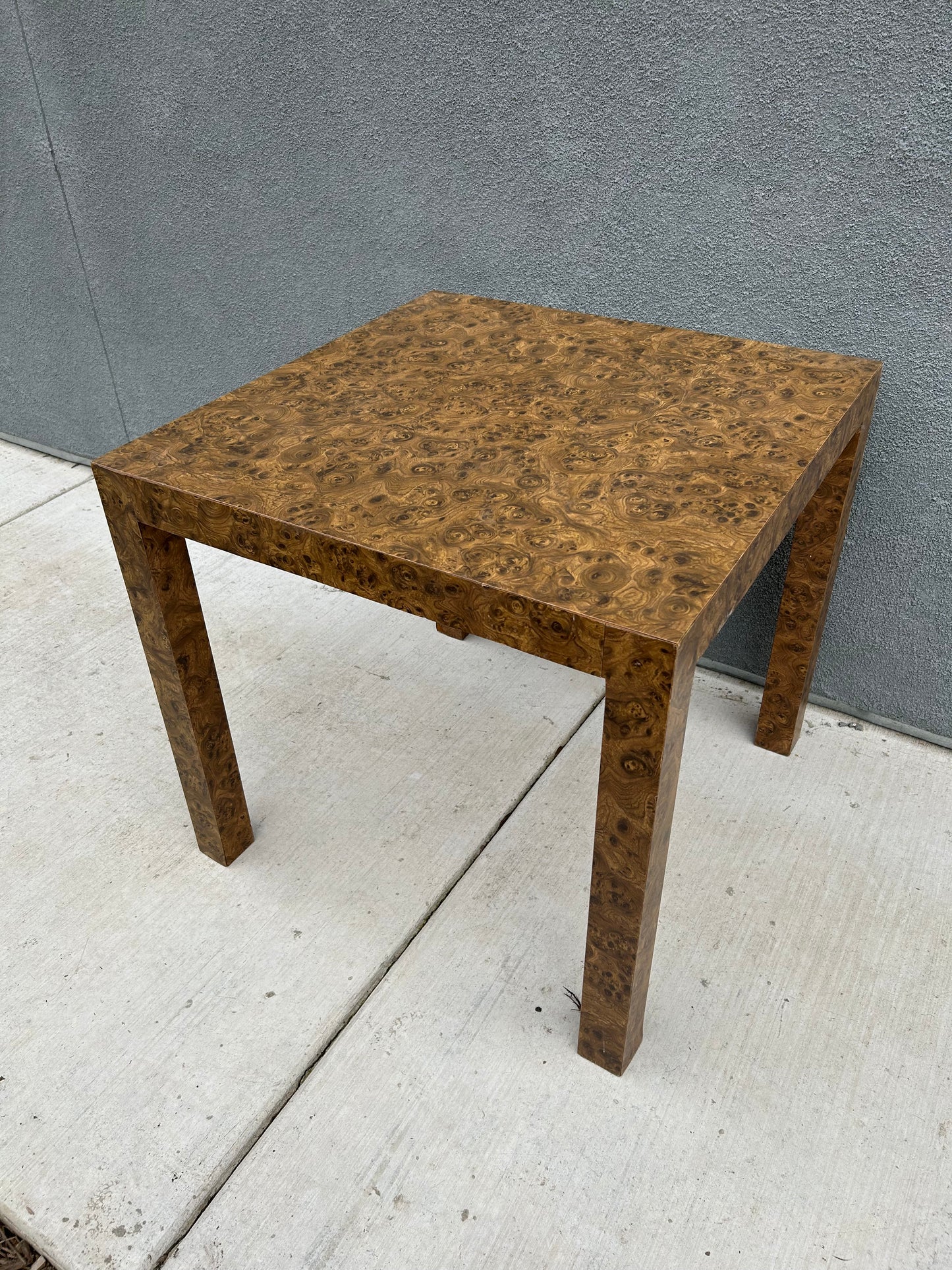 Small Vintage Burl Laminate Dining or Card Table, Circa 1980’s