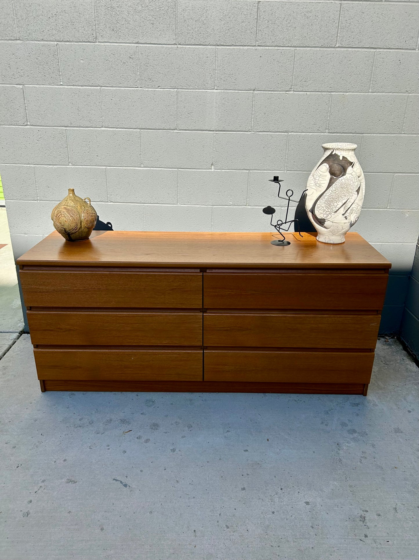 Danish Modern Teak 6 Drawer Dresser, Circa 1990s