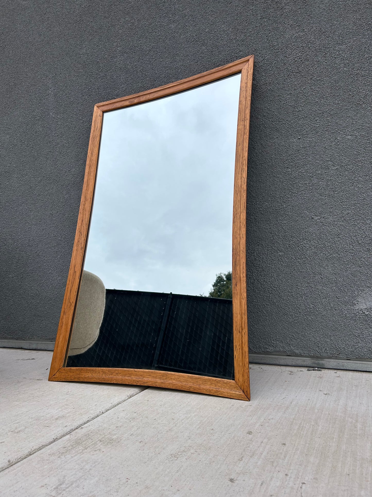Broyhill Sculptra Mid-Century Modern Walnut Framed Wall Mirror, Circa 1960s
