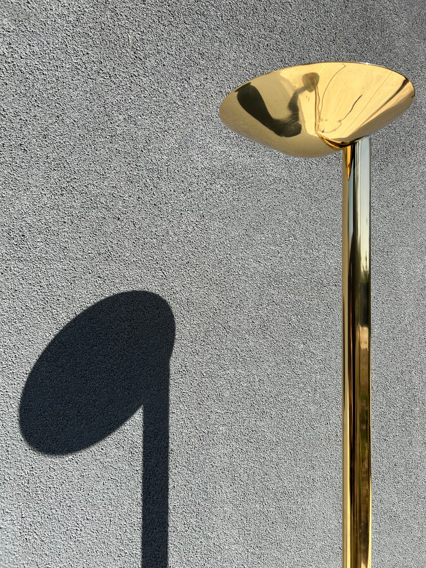 Minimal Brass Torch Floor Lamp, Circa 1980s