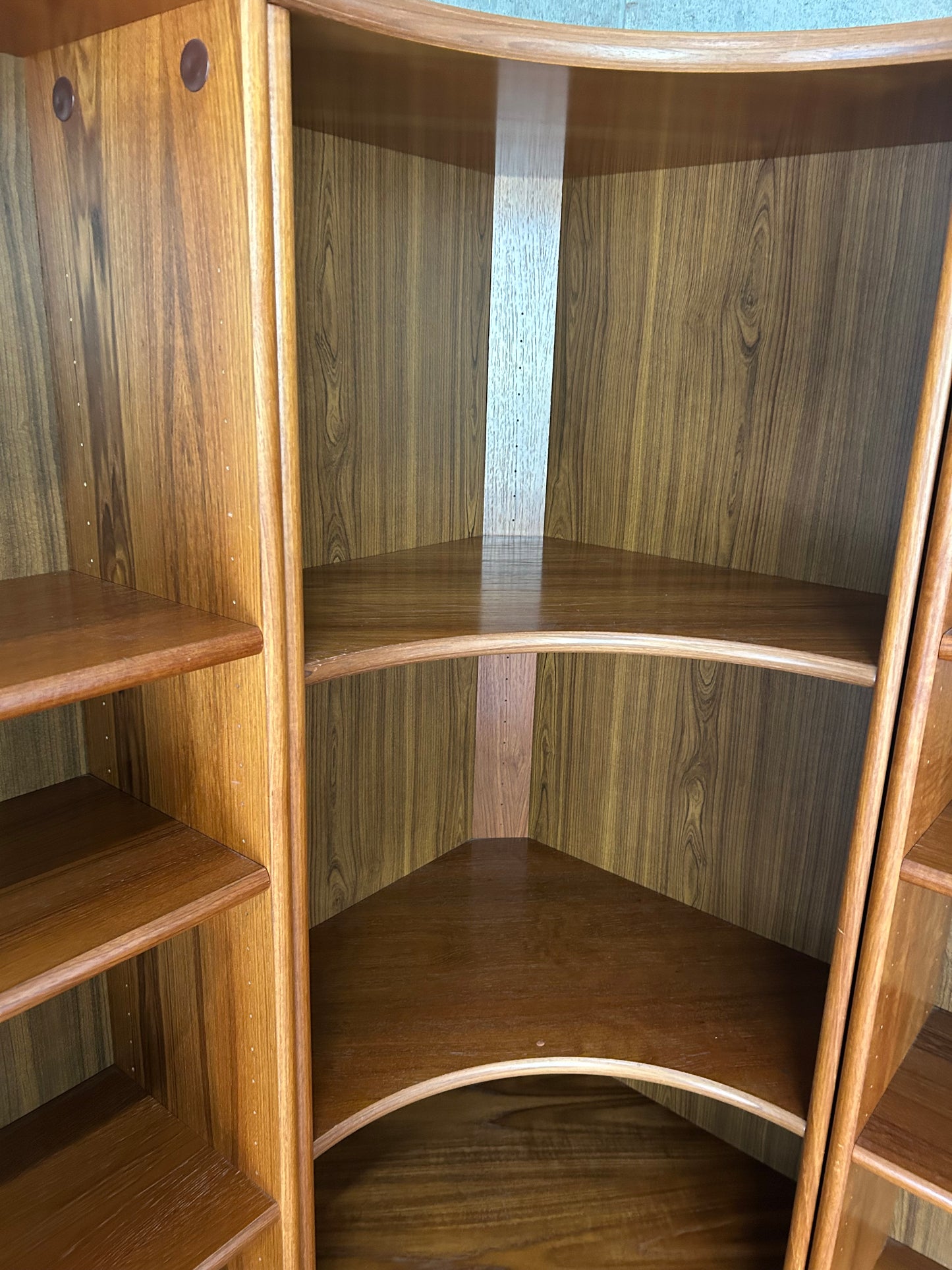 Danish Mid-Century Modern Teak Corner Bookshelves, Set of 3 - Circa 1990s