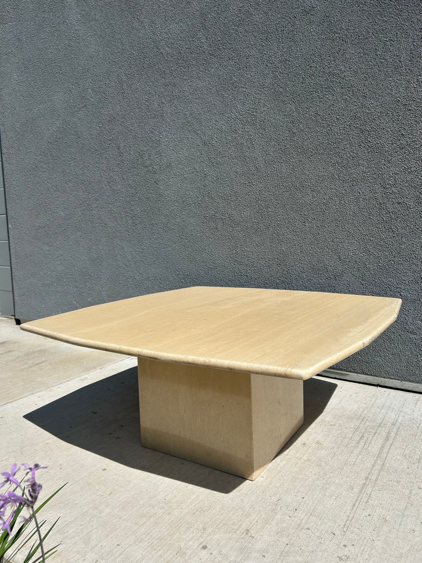 Post Modern Italian Polished Travertine Coffee Table, Circa 1960s