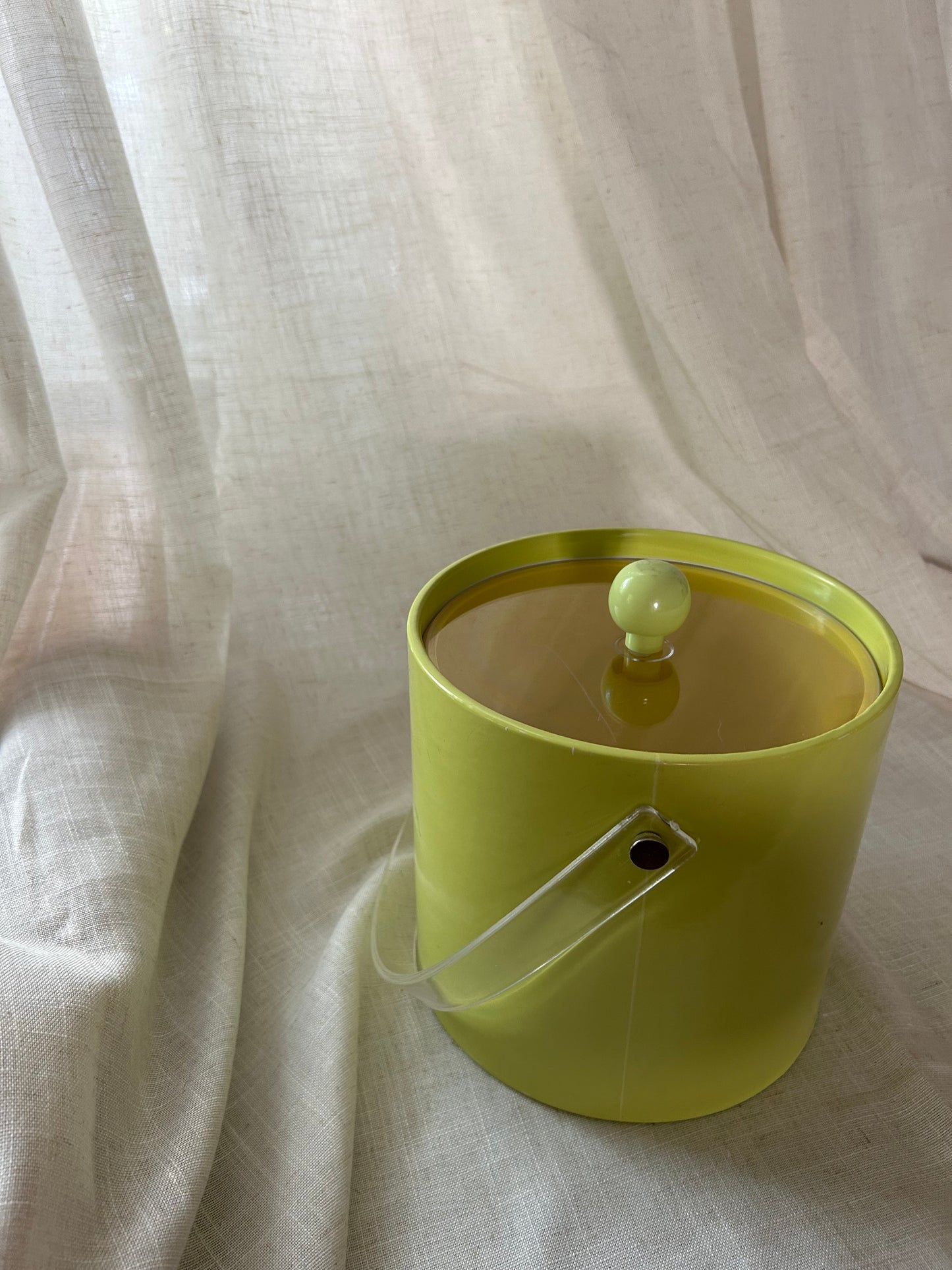 Vintage MCM Neon Yellow Acrylic Ice Bucket/Wine Chiller