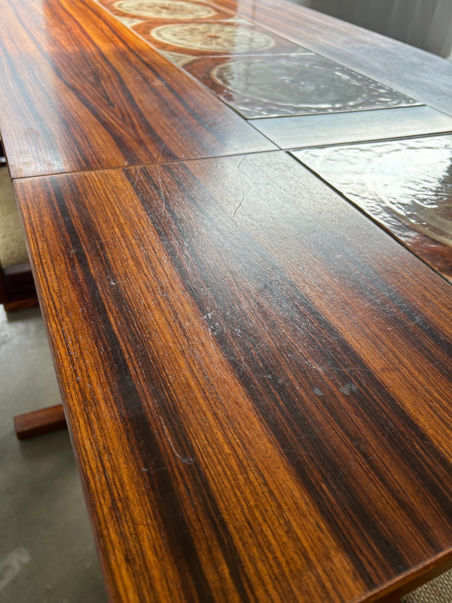 MCM Rosewood Ox Art Dining Table and 7 Chairs, Circa 1970s, Designed by Poul H Poulsen for Gangsø Mobler