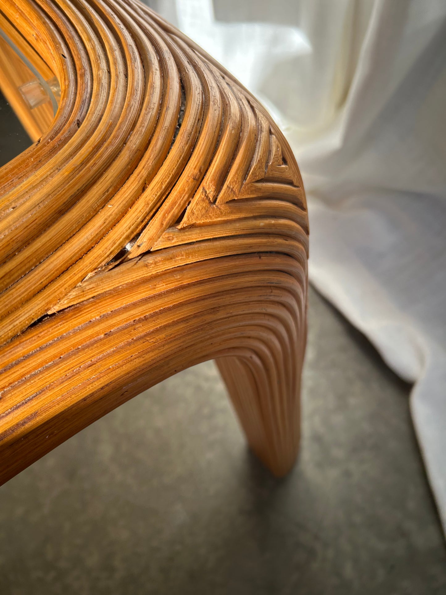 MCM Pencil Reed Rattan Side Table