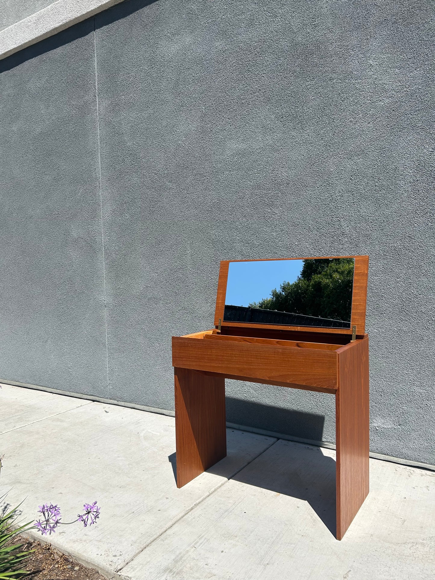 Mid Century Danish Modern Teak Vanity Desk by Arne Wahl Iversen of Vinde Mobelfabrik, Circa 1960s