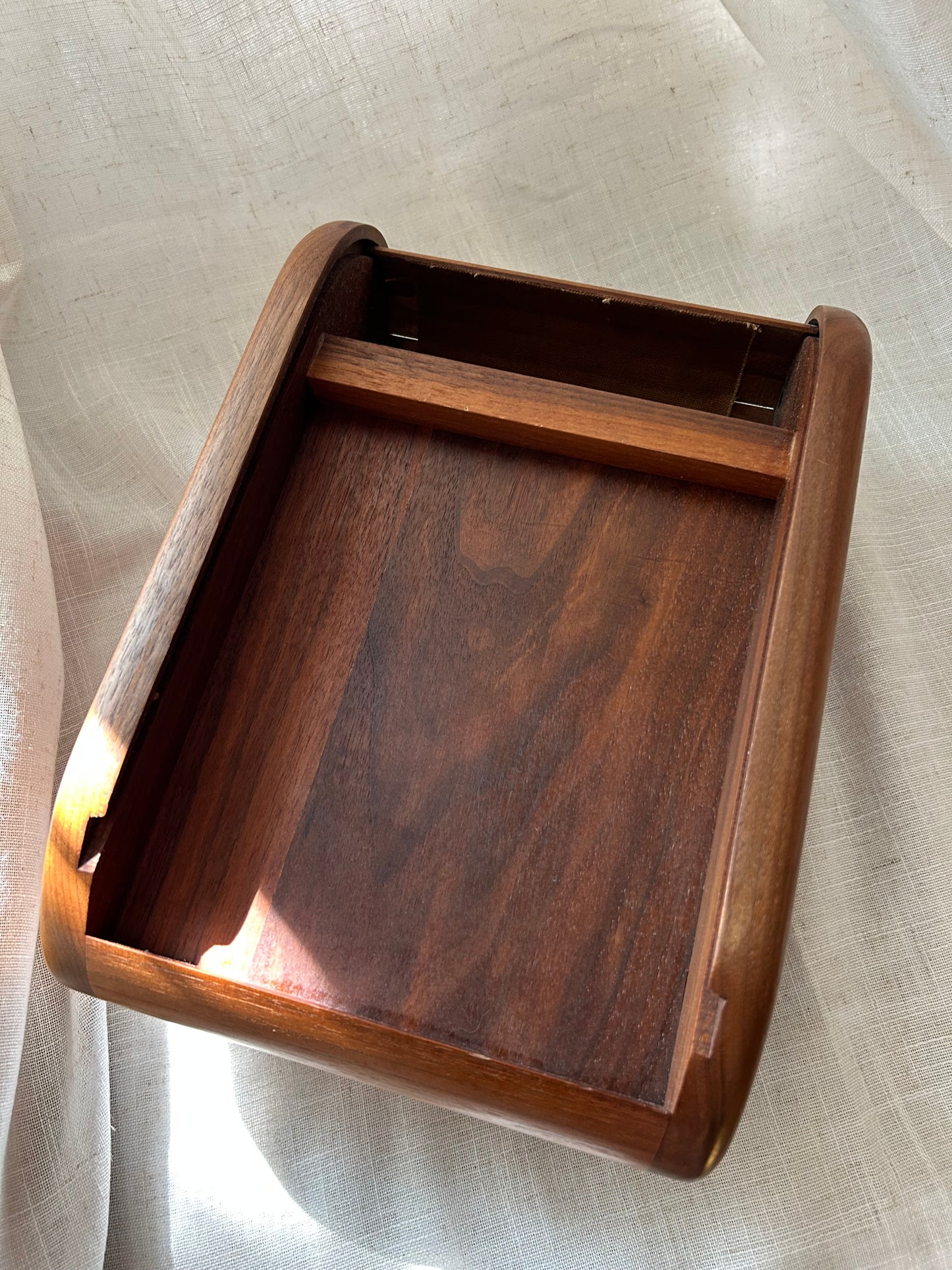 Vintage Teak Tambour Box - MCM Style