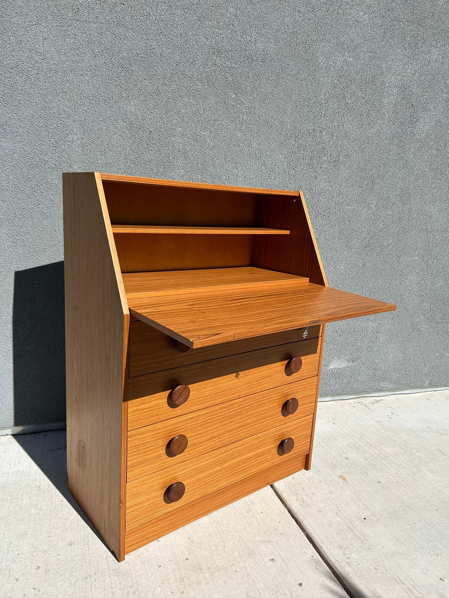 Midcentury Teak Secretary Desk by KF Mobler, Circa 1960s