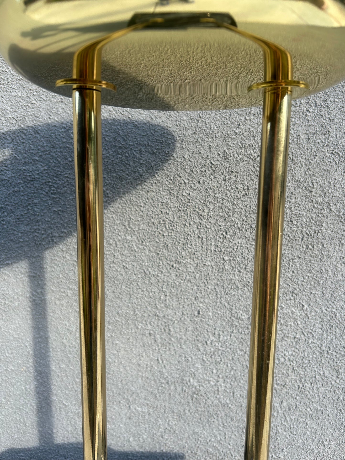 Vintage Post Modern UFO Gold Chrome Marble Base Table Lamp