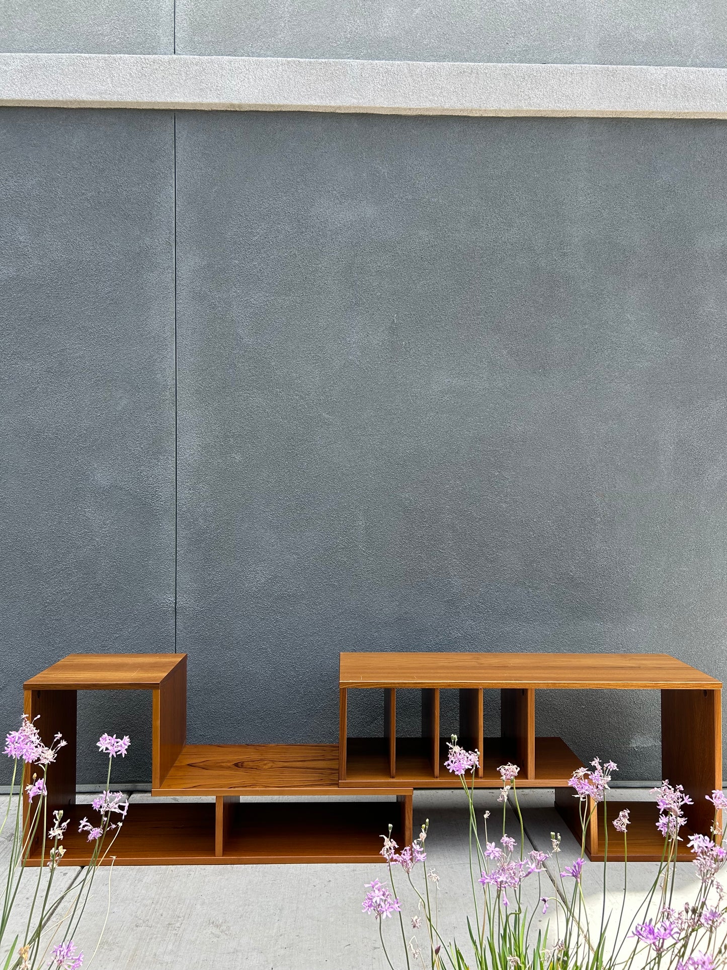 Danish Teak L-Shaped Puzzle Media Shelving Console - 1 AVAILABLE