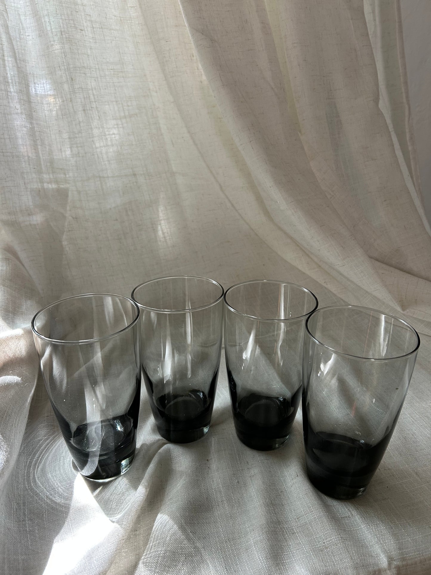 Vintage (Set of 4) Libbey Smokey Gray Highball Glasses