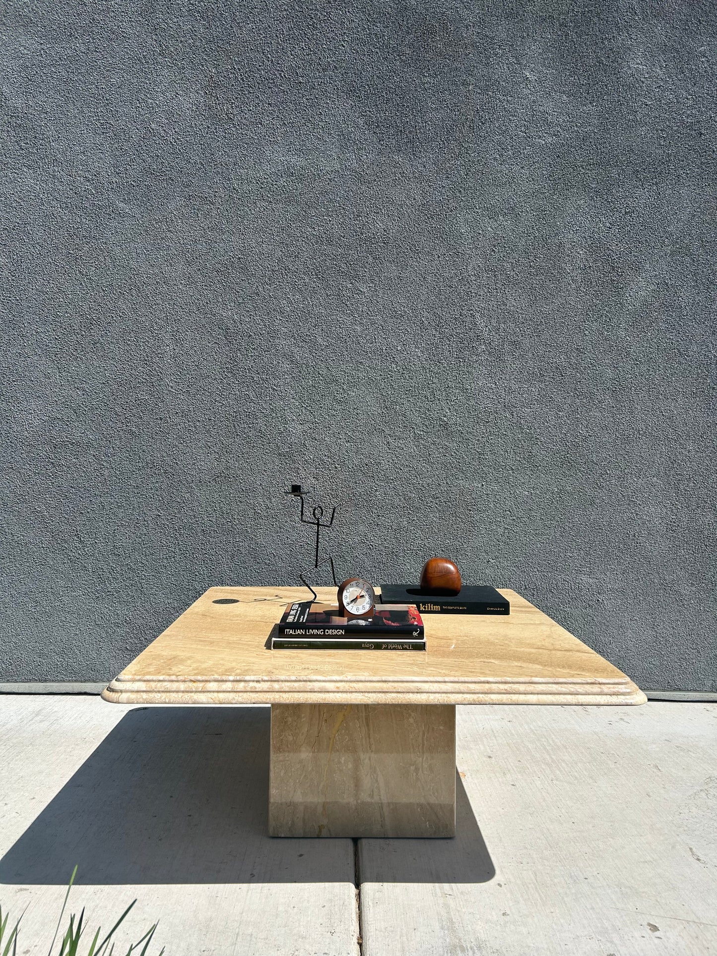 Post Modern Italian Marble Pedestal Coffee Table
