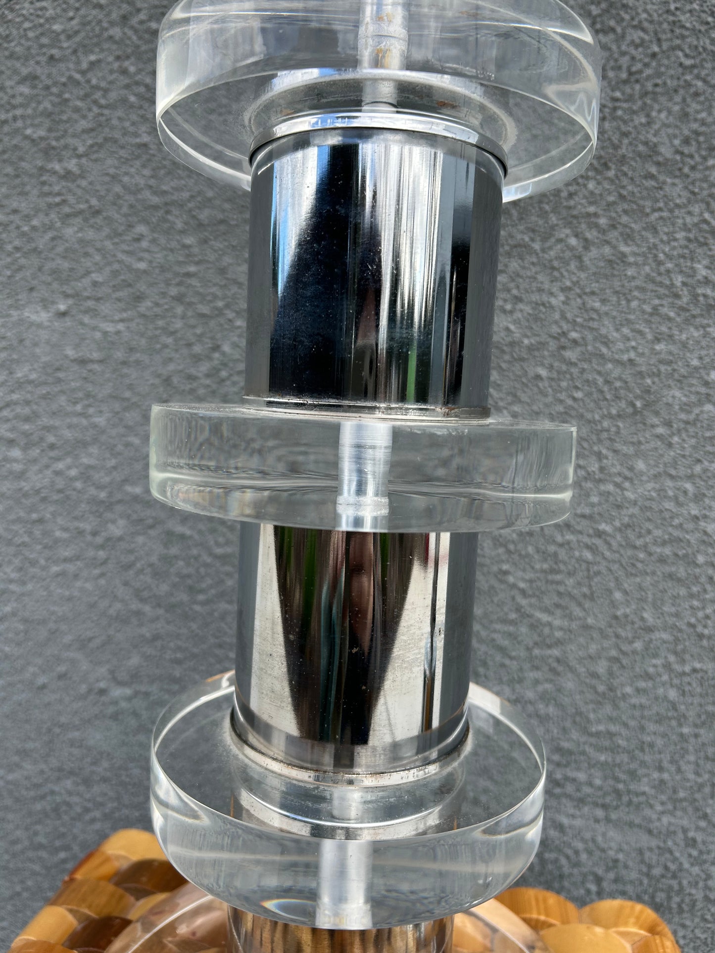 Lucite and Chrome Mid Century Table Lamps