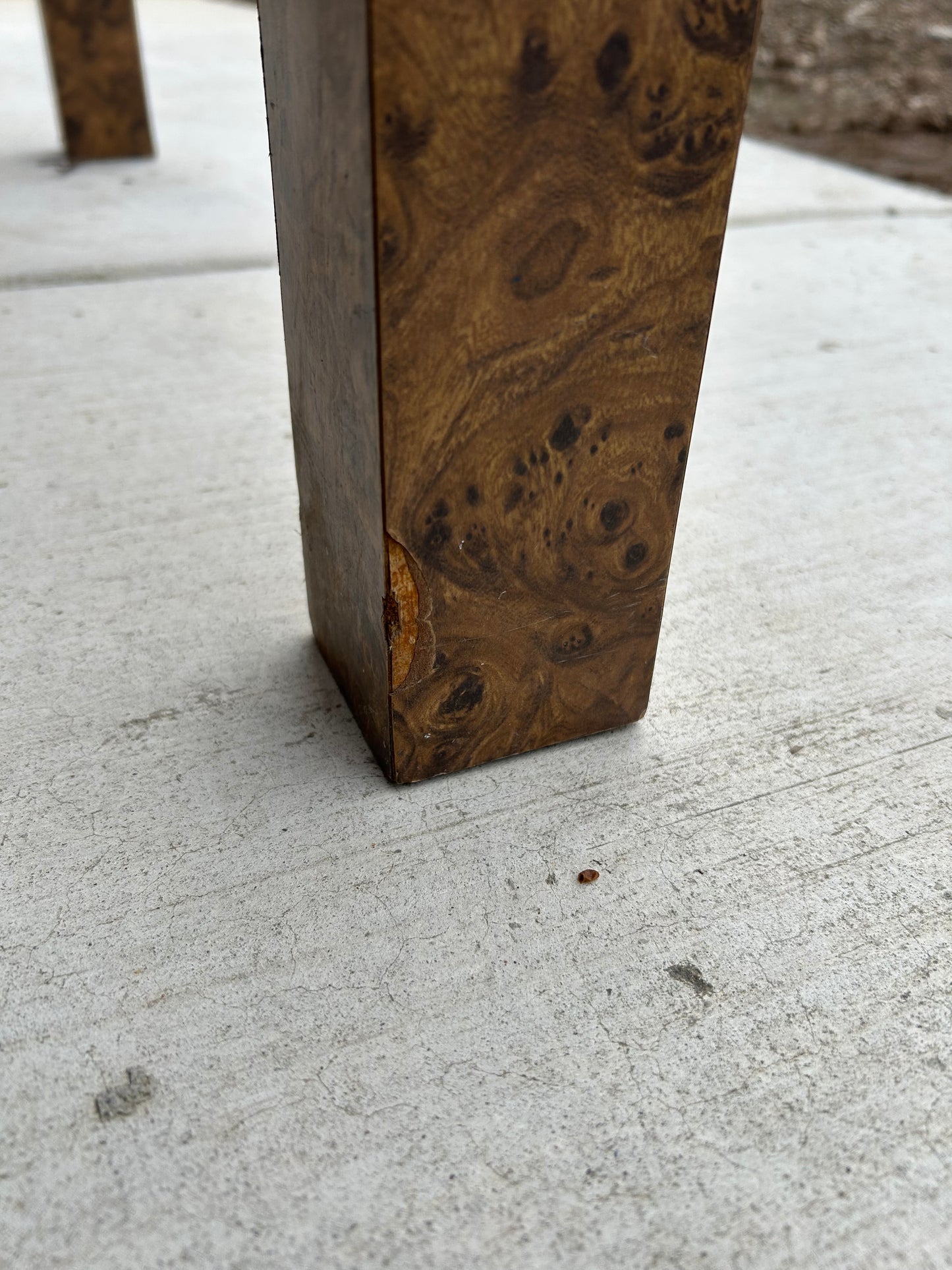 Small Vintage Burl Laminate Dining or Card Table, Circa 1980’s