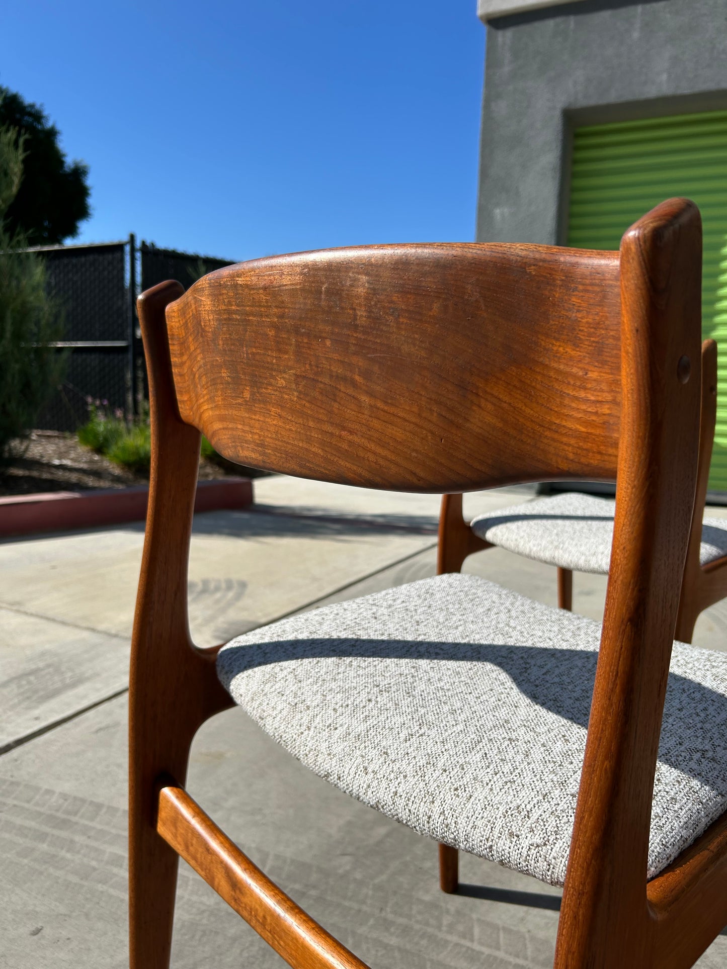 Danish Teak Dining Chairs with New Upholstery, Set of 4