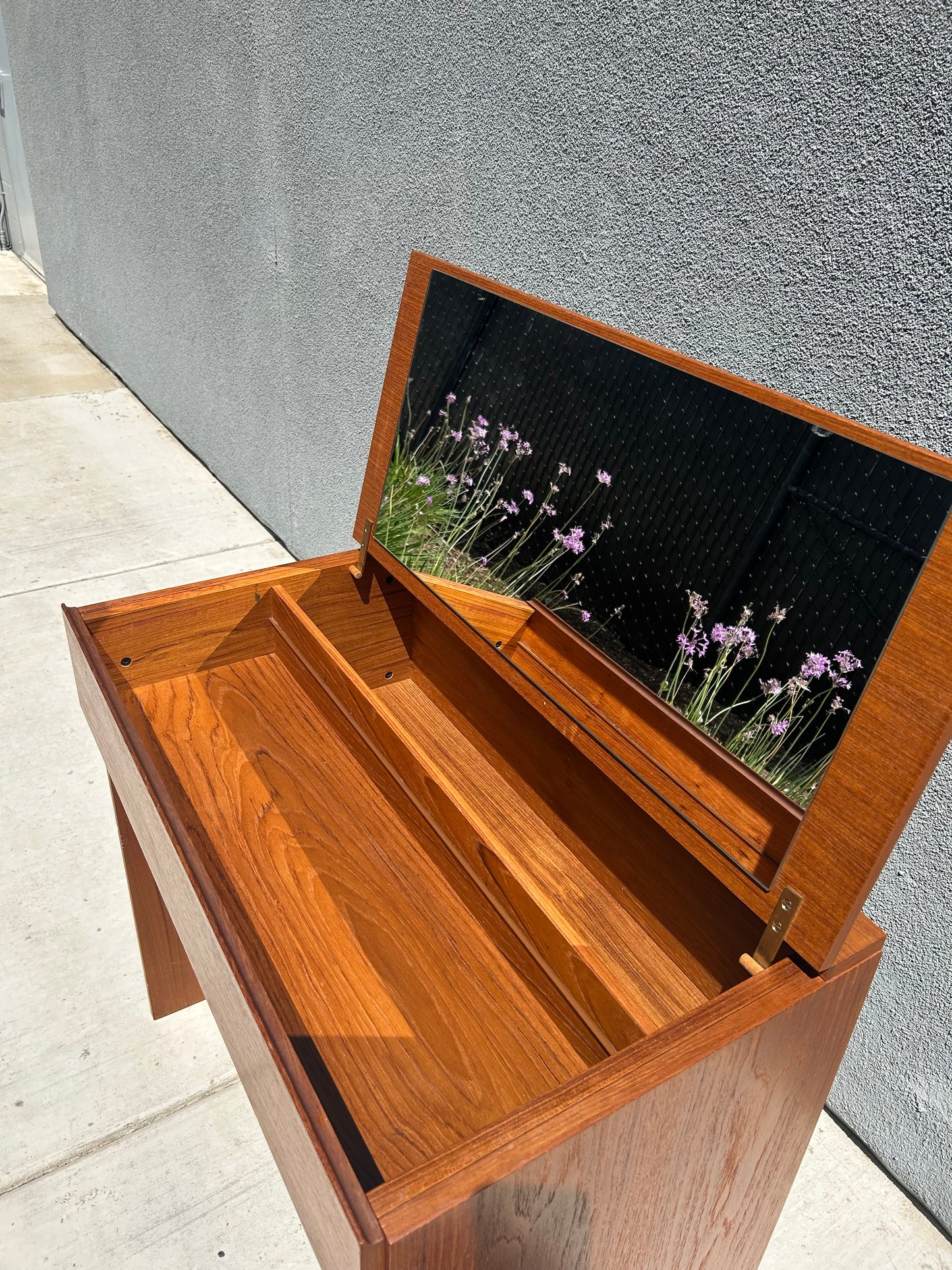 Mid Century Danish Modern Teak Vanity Desk by Arne Wahl Iversen of Vinde Mobelfabrik, Circa 1960s