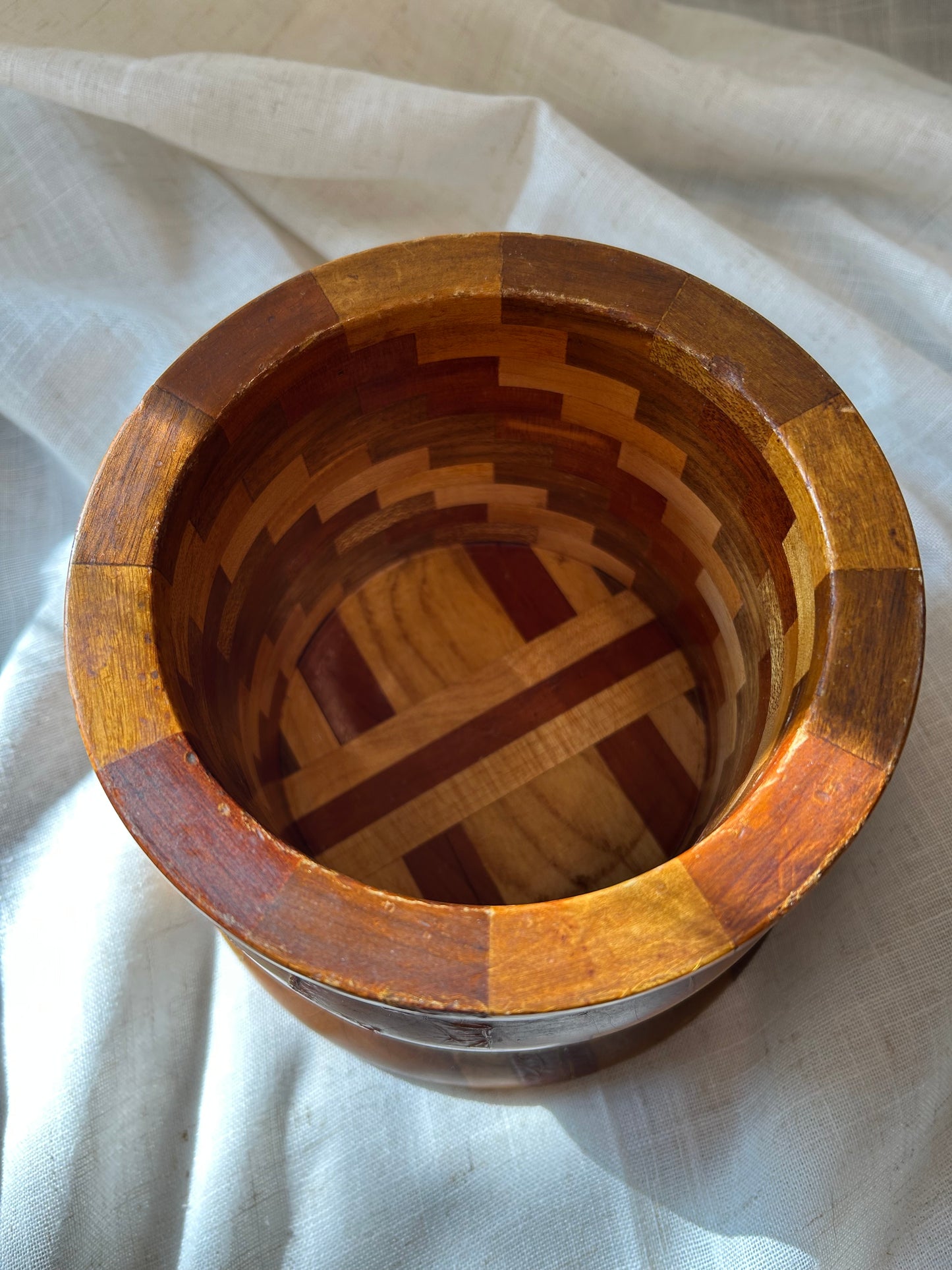 Handmade Multi Wood Turned Jar with Lid