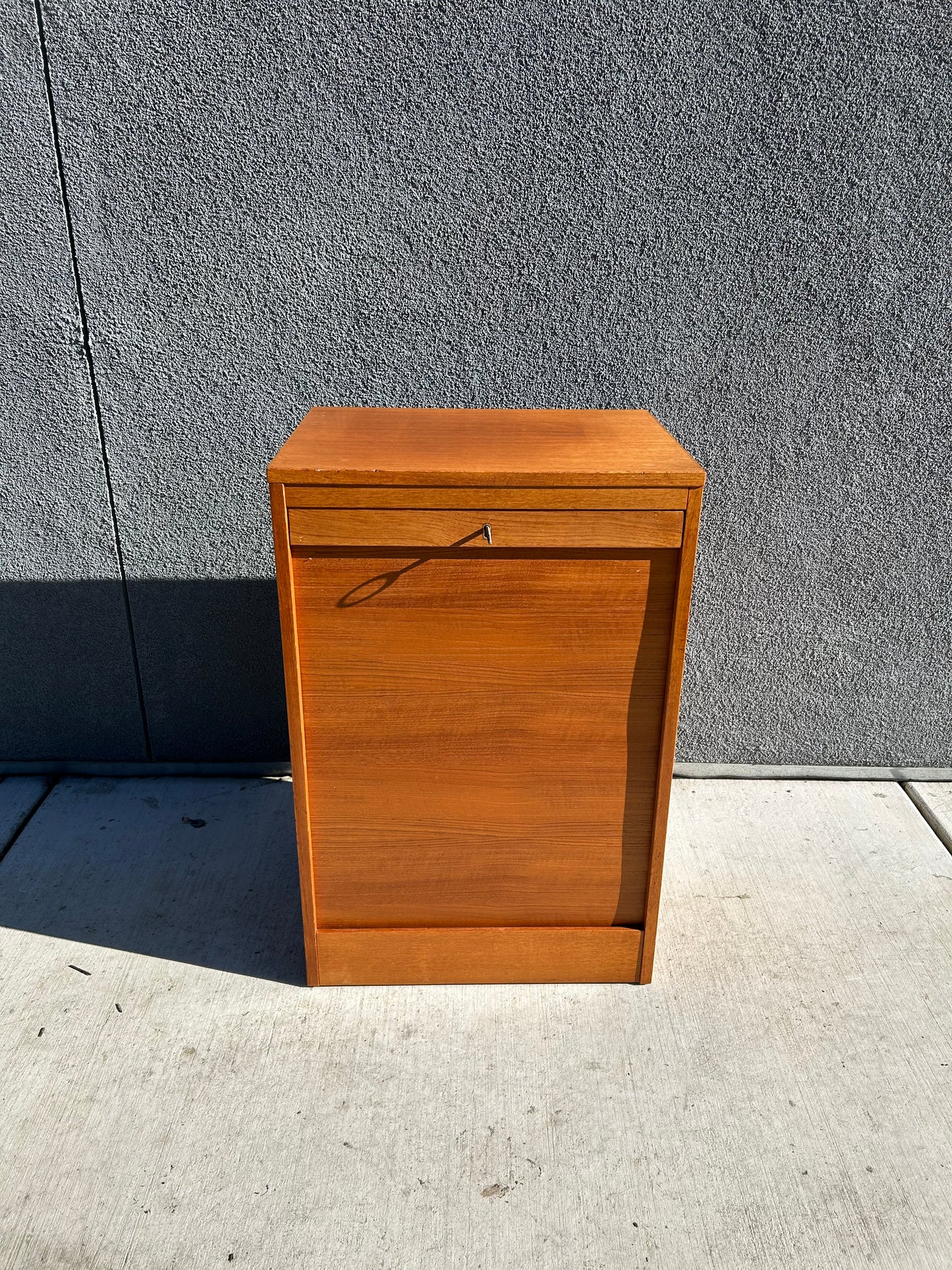 Danish Teak Tambour-Door Filing Cabinet, Circa 1960s