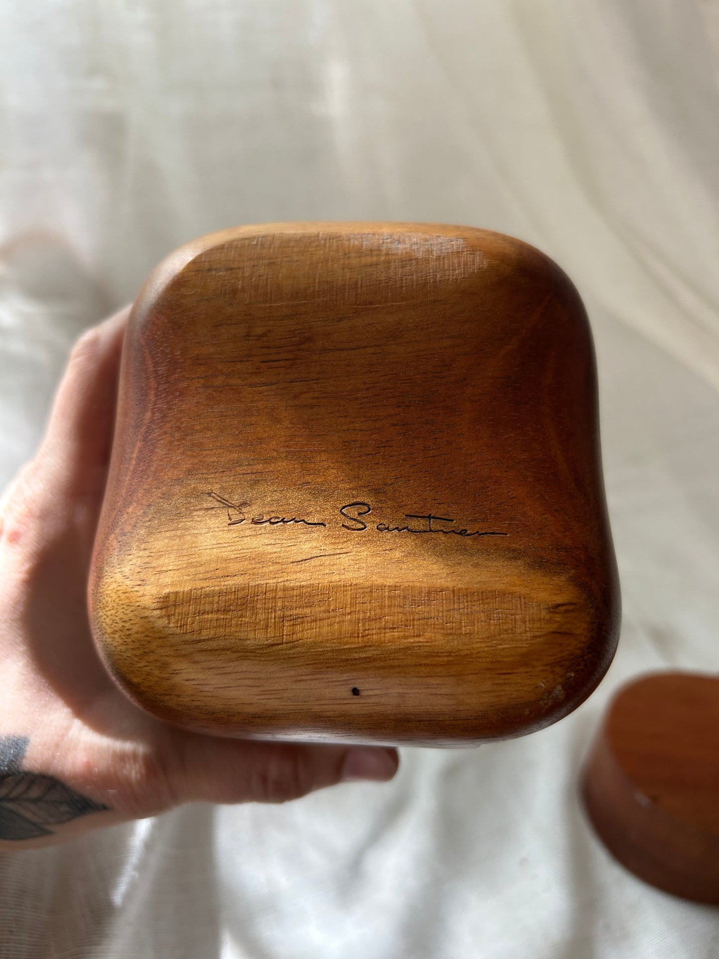 Vintage Dean Santner Wood Craft Jewelry Box, Made in California