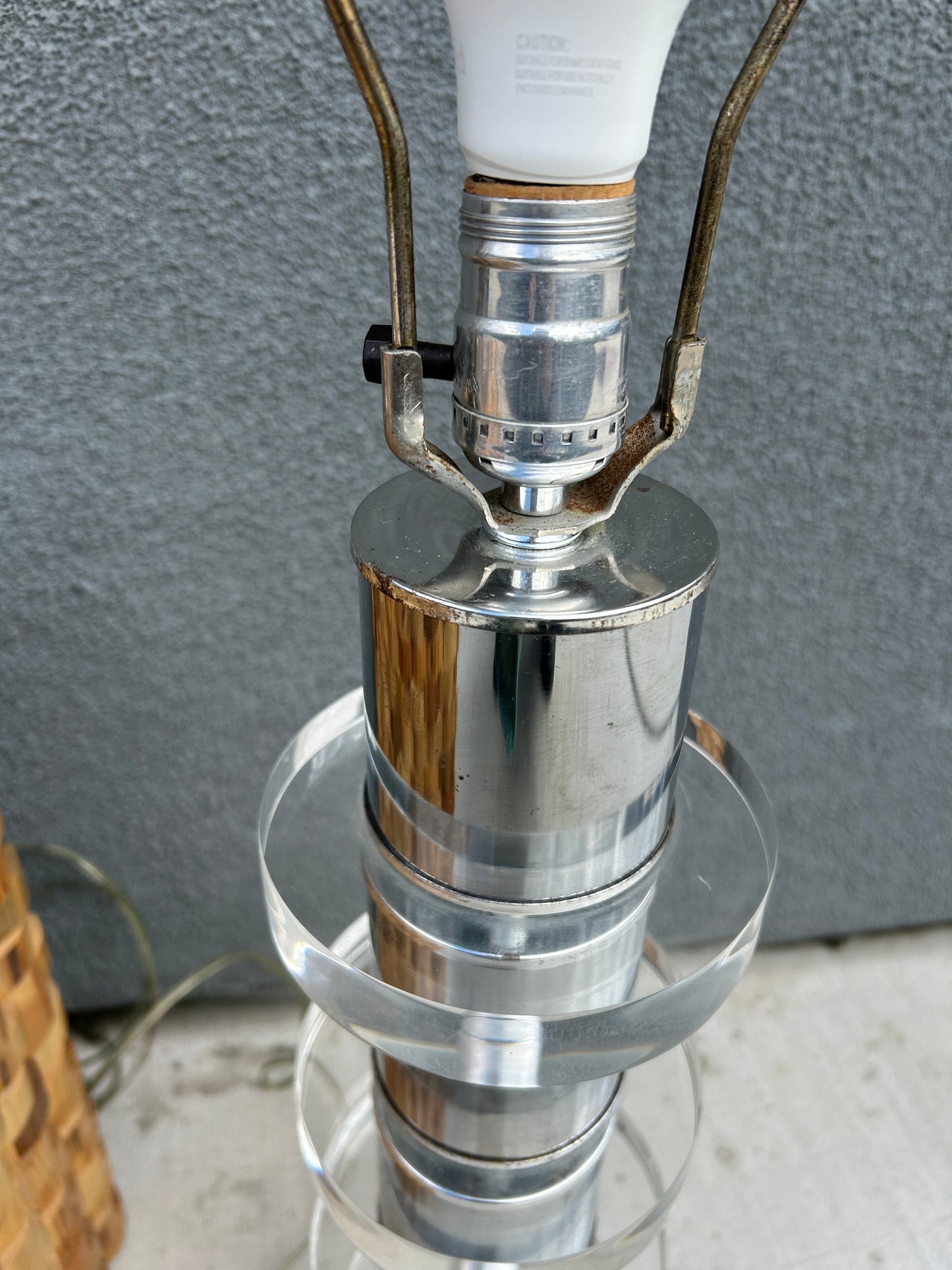 Lucite and Chrome Mid Century Table Lamps