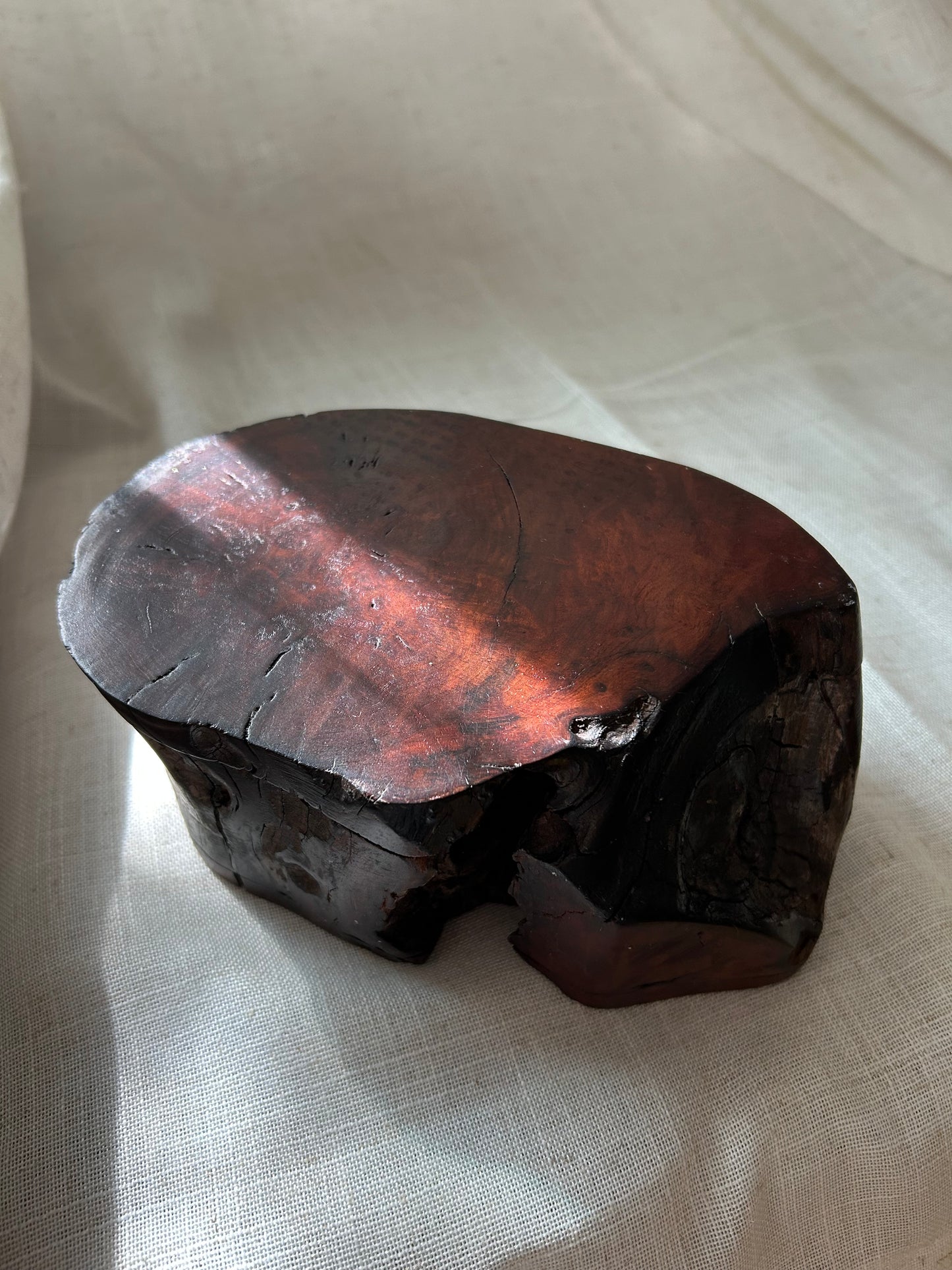 Vintage California Redwood Slice Trinket Box