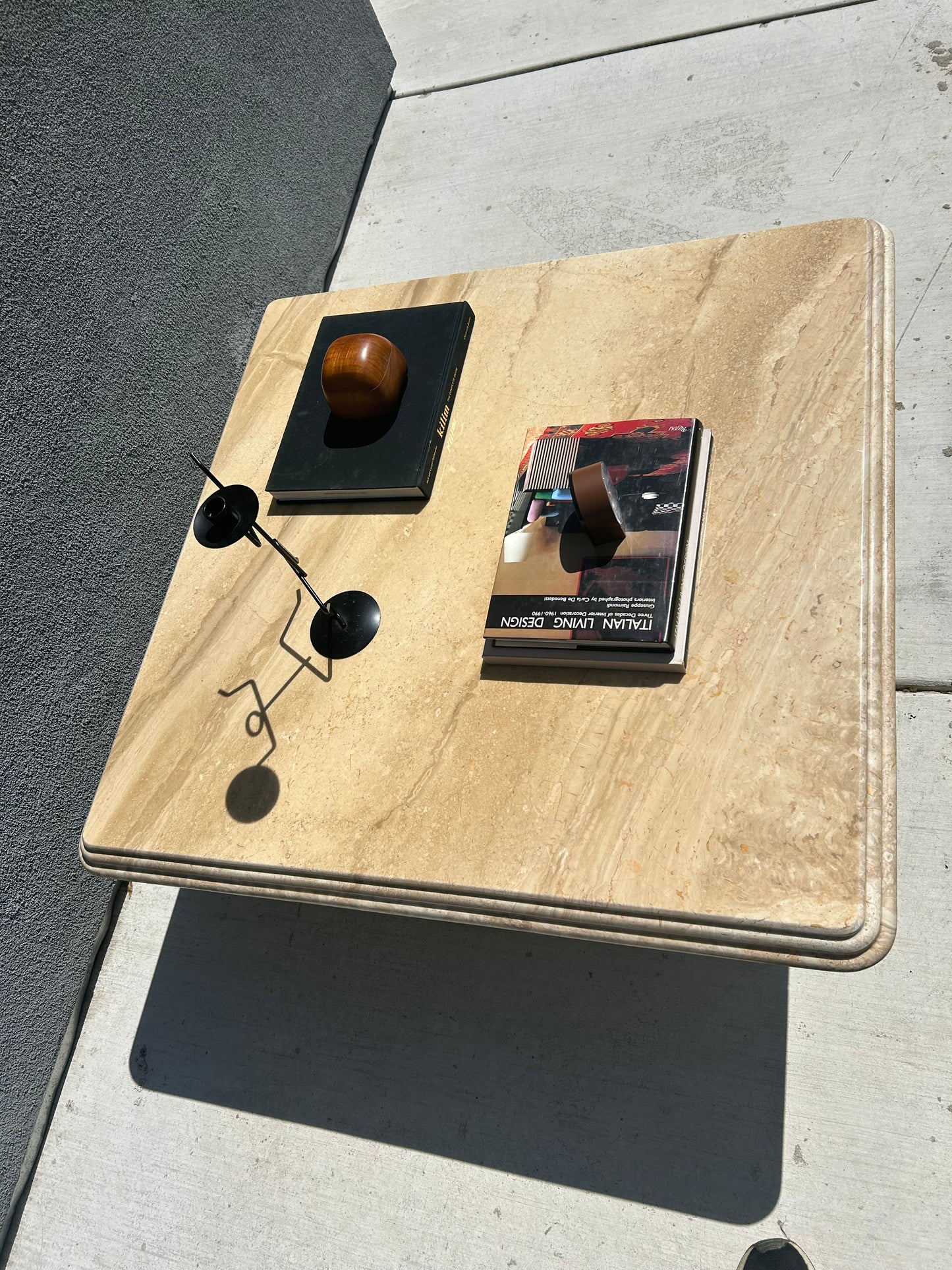 Post Modern Italian Marble Pedestal Coffee Table